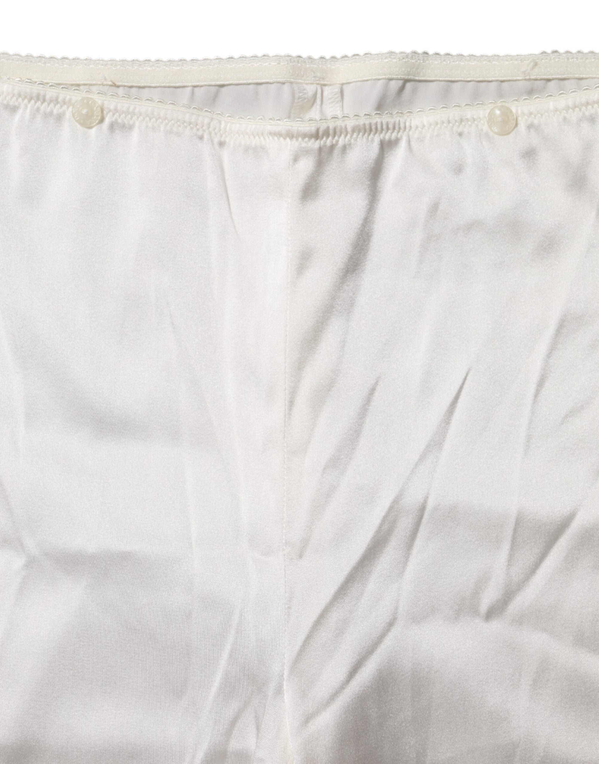 Dolce & Gabbana Ivory Silk Tapered High Waist Pants Dolce & Gabbana