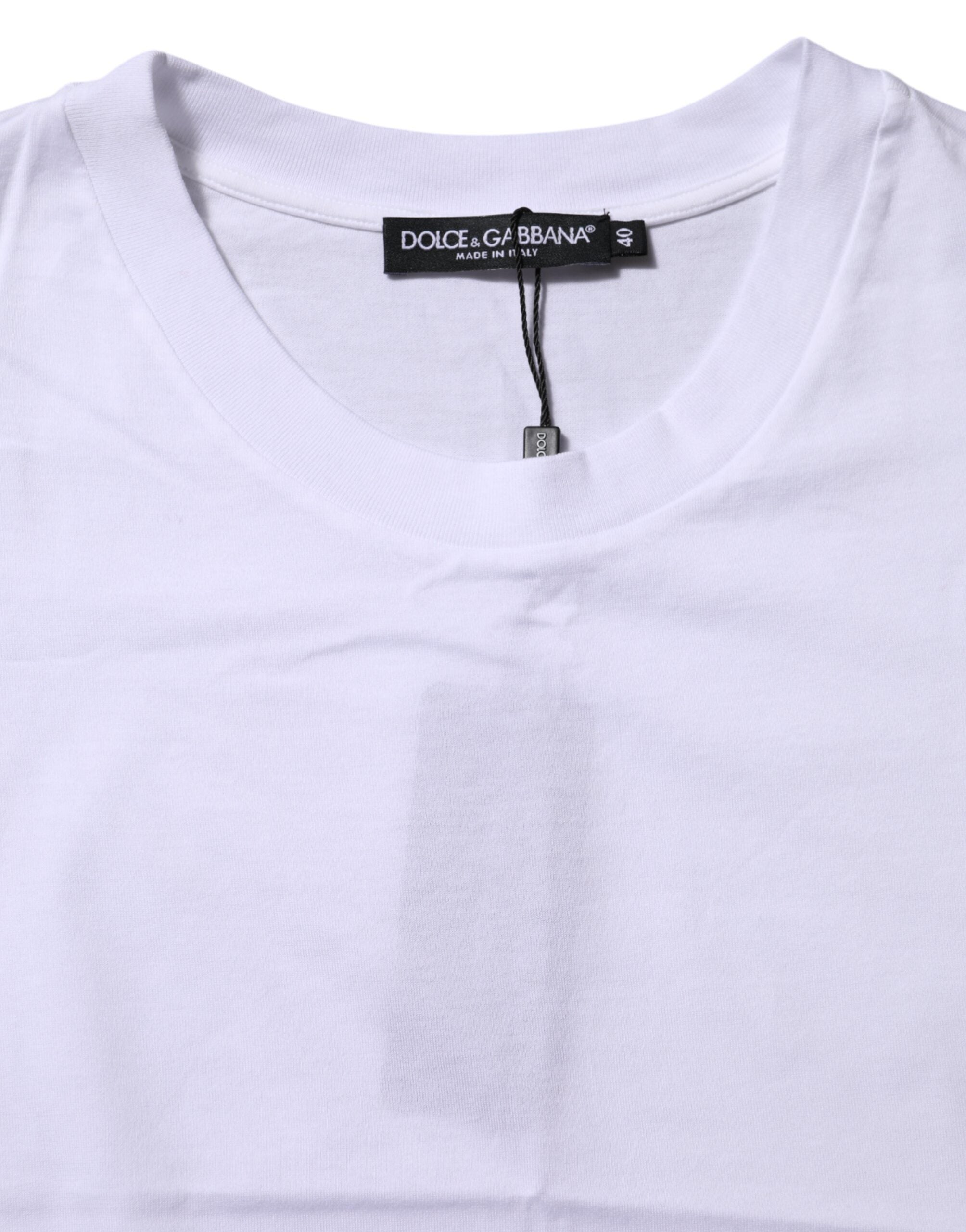 Dolce & Gabbana White Cotton Round Neck Short Sleeves T-shirt Dolce & Gabbana