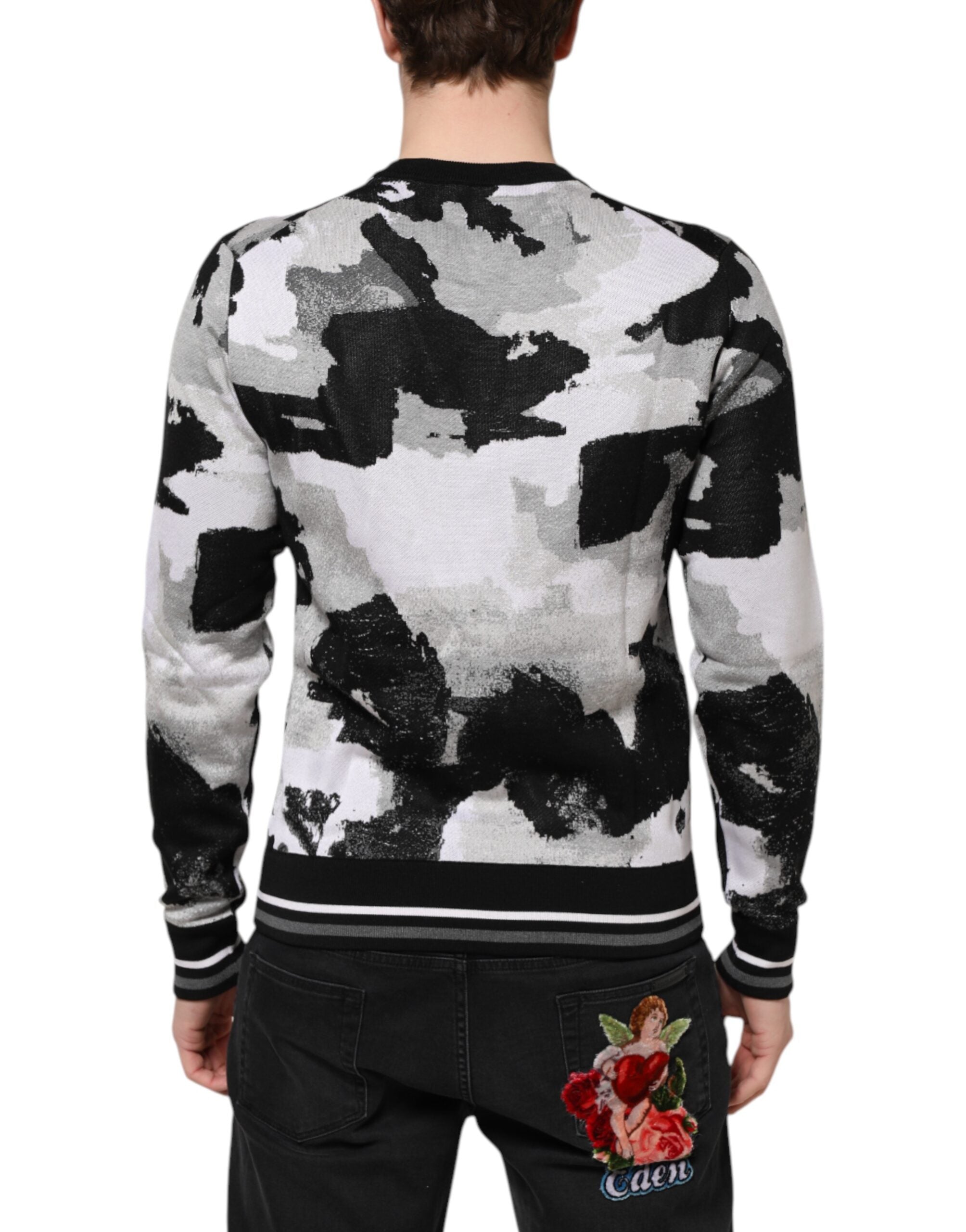Dolce & Gabbana Multicolor Silk Camouflage Pullover Sweater Dolce & Gabbana
