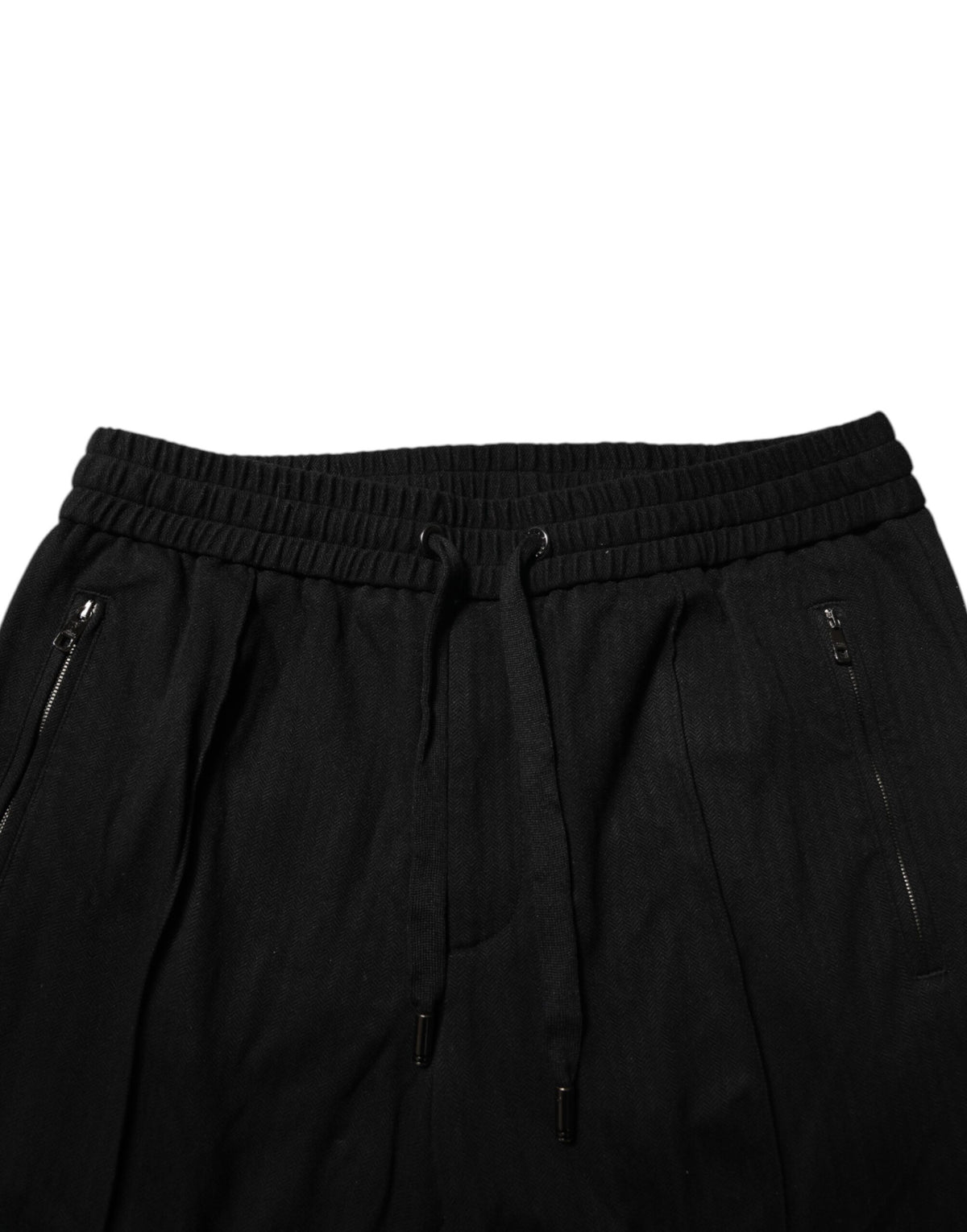 Dolce & Gabbana Black Viscose Skinny Logo Men Jogger Pants