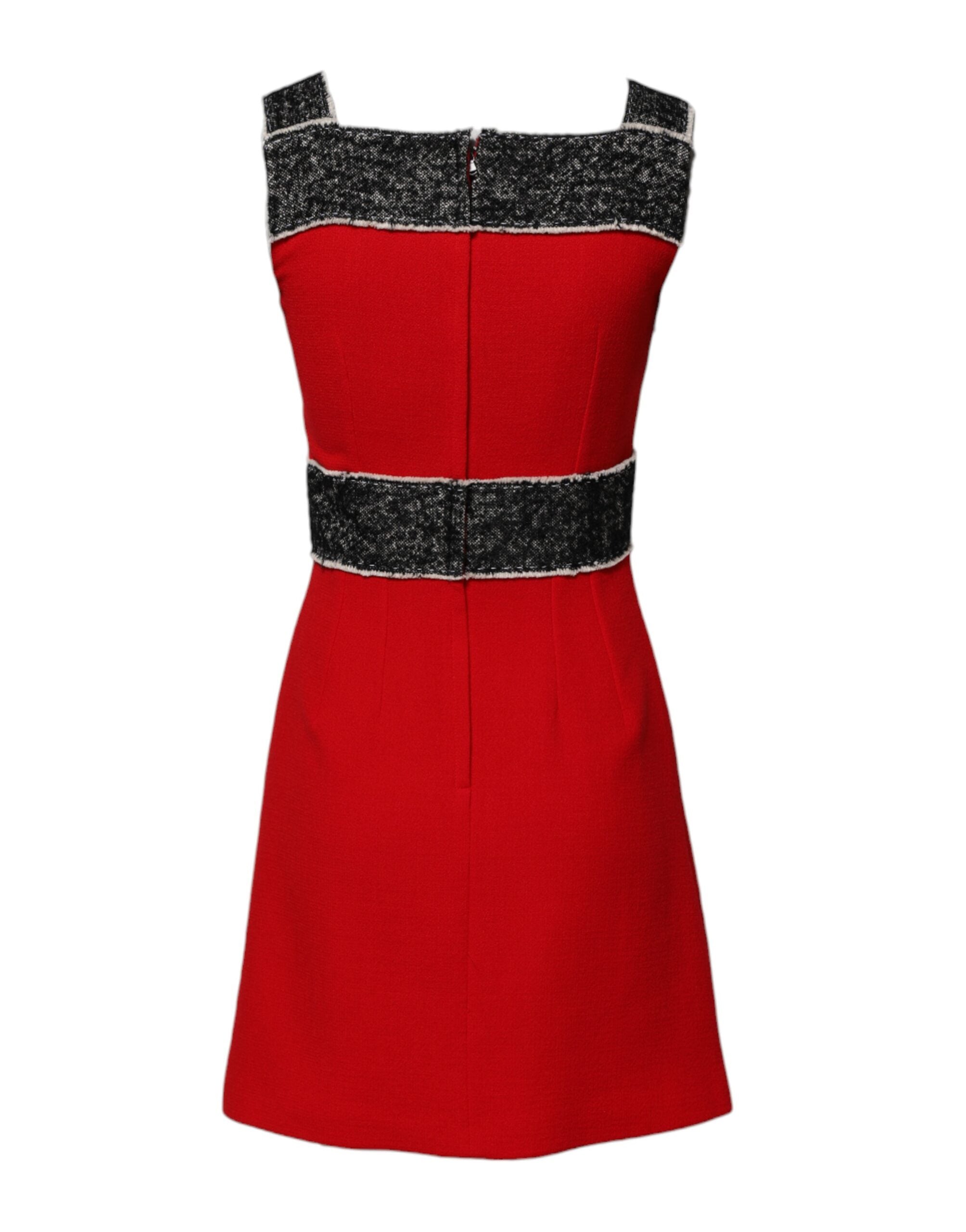 Dolce & Gabbana Red Wool Sleeveless A-line Flared Mini Dress Dolce & Gabbana