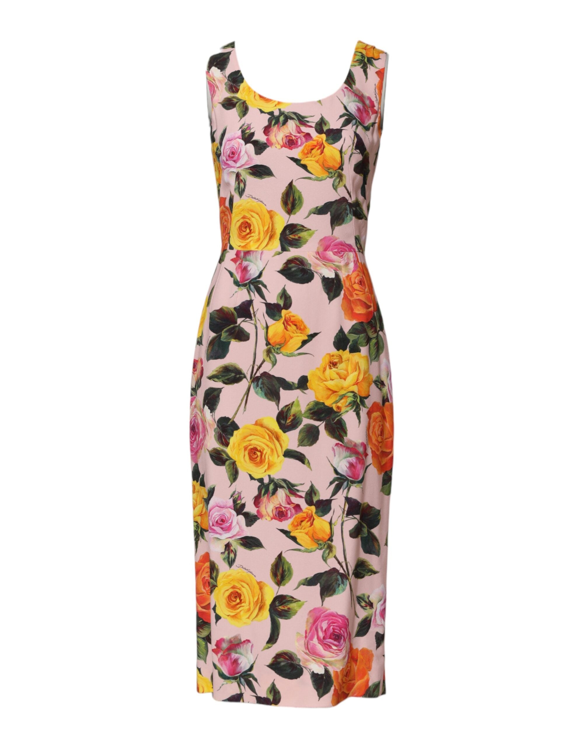 Dolce & Gabbana Multicolor Floral Knee Length Sheath Dress Dolce & Gabbana