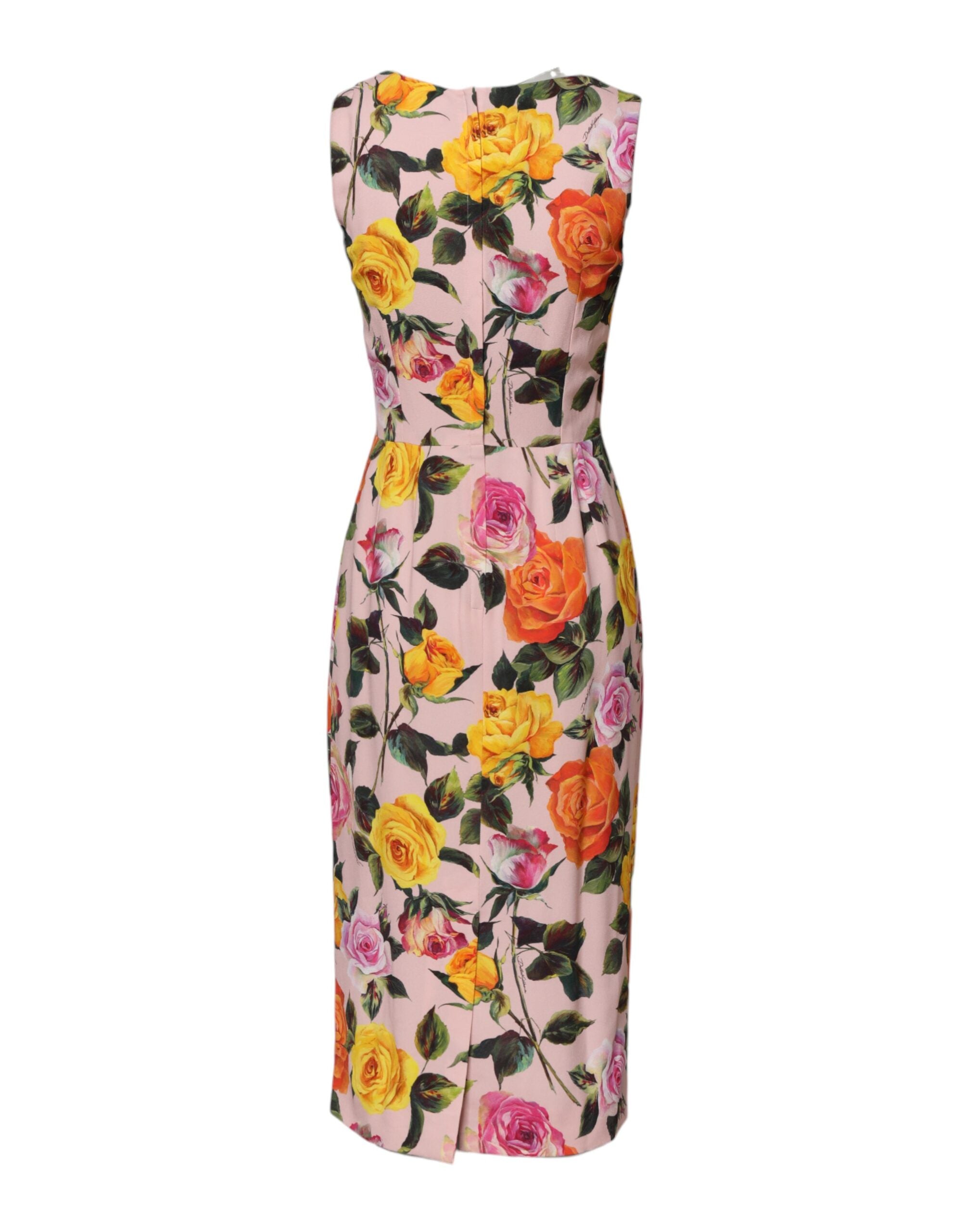 Dolce & Gabbana Multicolor Floral Knee Length Sheath Dress Dolce & Gabbana