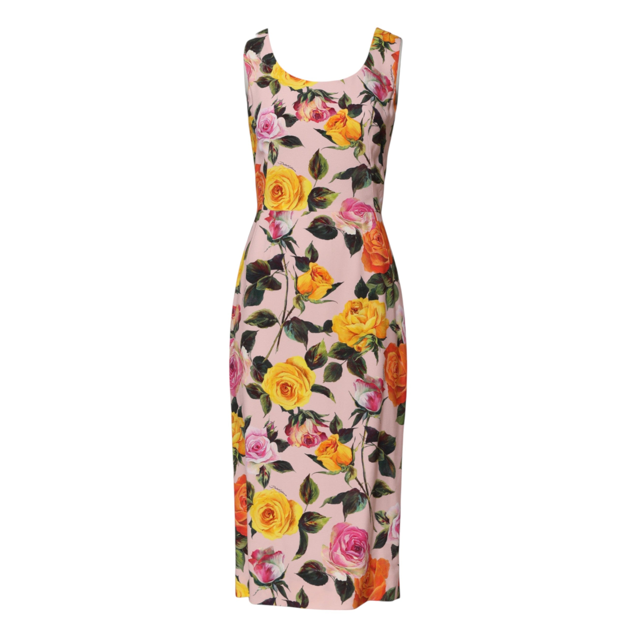 Dolce & Gabbana Multicolor Floral Knee Length Sheath Dress Dolce & Gabbana