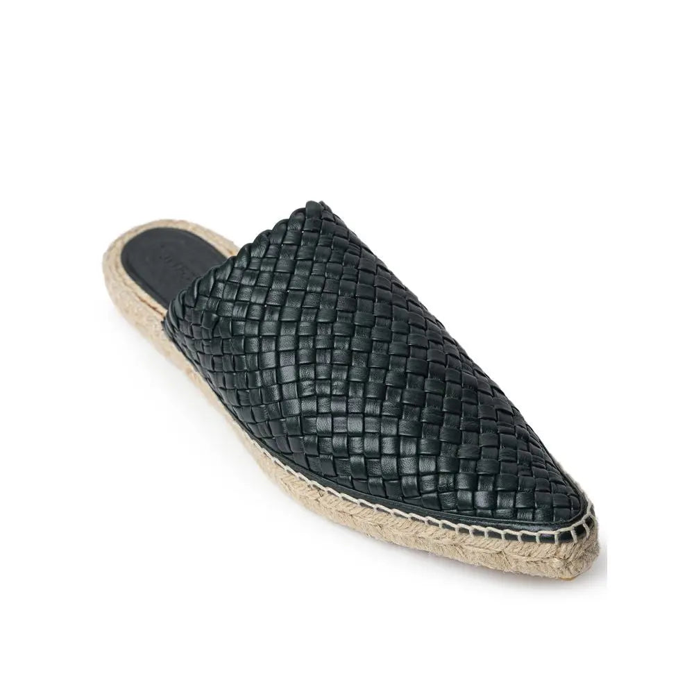 Bottega Veneta Green Leather Espadrilles Bottega Veneta