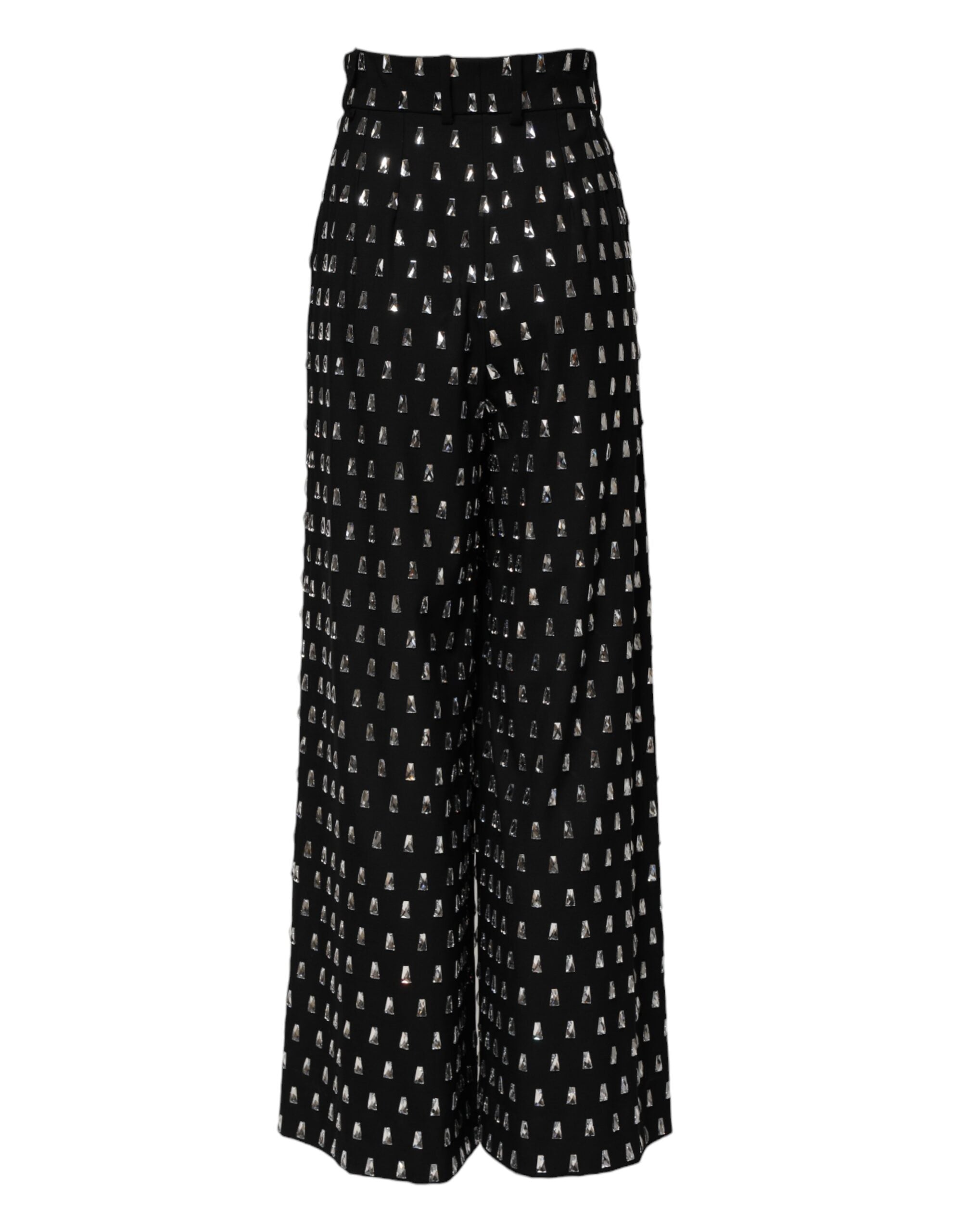 Dolce & Gabbana Black Crystal Embellished Wide Leg Pants Dolce & Gabbana