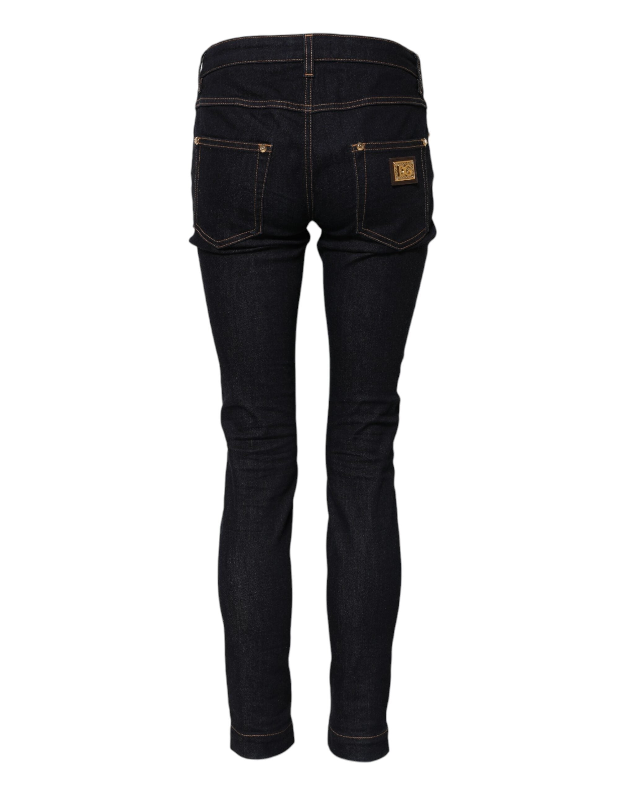 Dolce & Gabbana Blue Cotton PRETTY LowWaist Skinny Denim Jeans Dolce & Gabbana