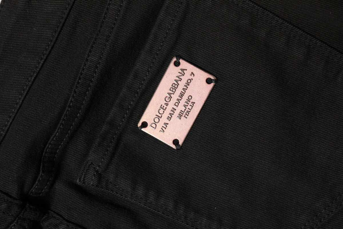 Dolce & Gabbana Black Cotton Skinny Mid Waist Denim Jeans