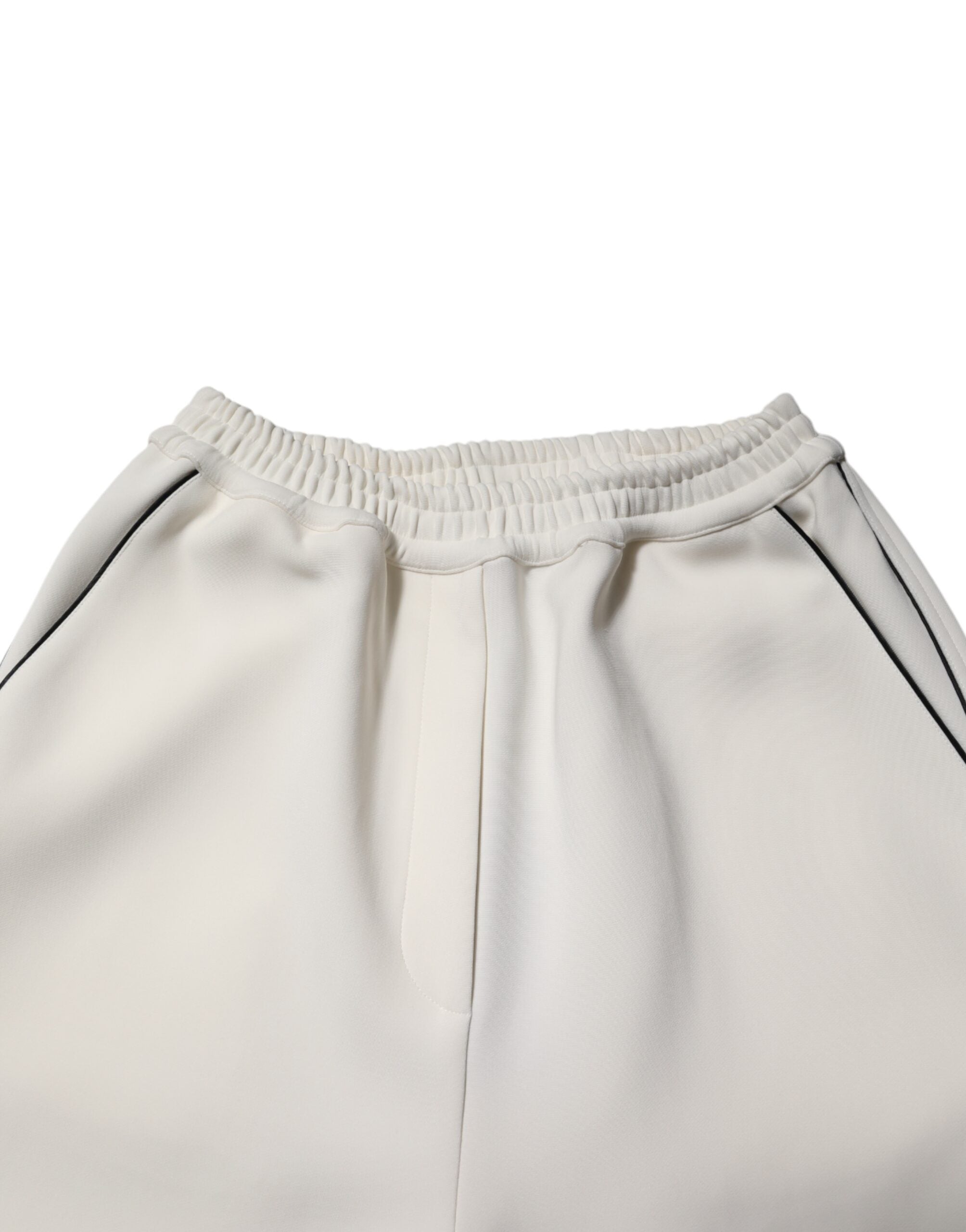 Dolce & Gabbana White Viscose Wide Leg Pull On Pants Dolce & Gabbana