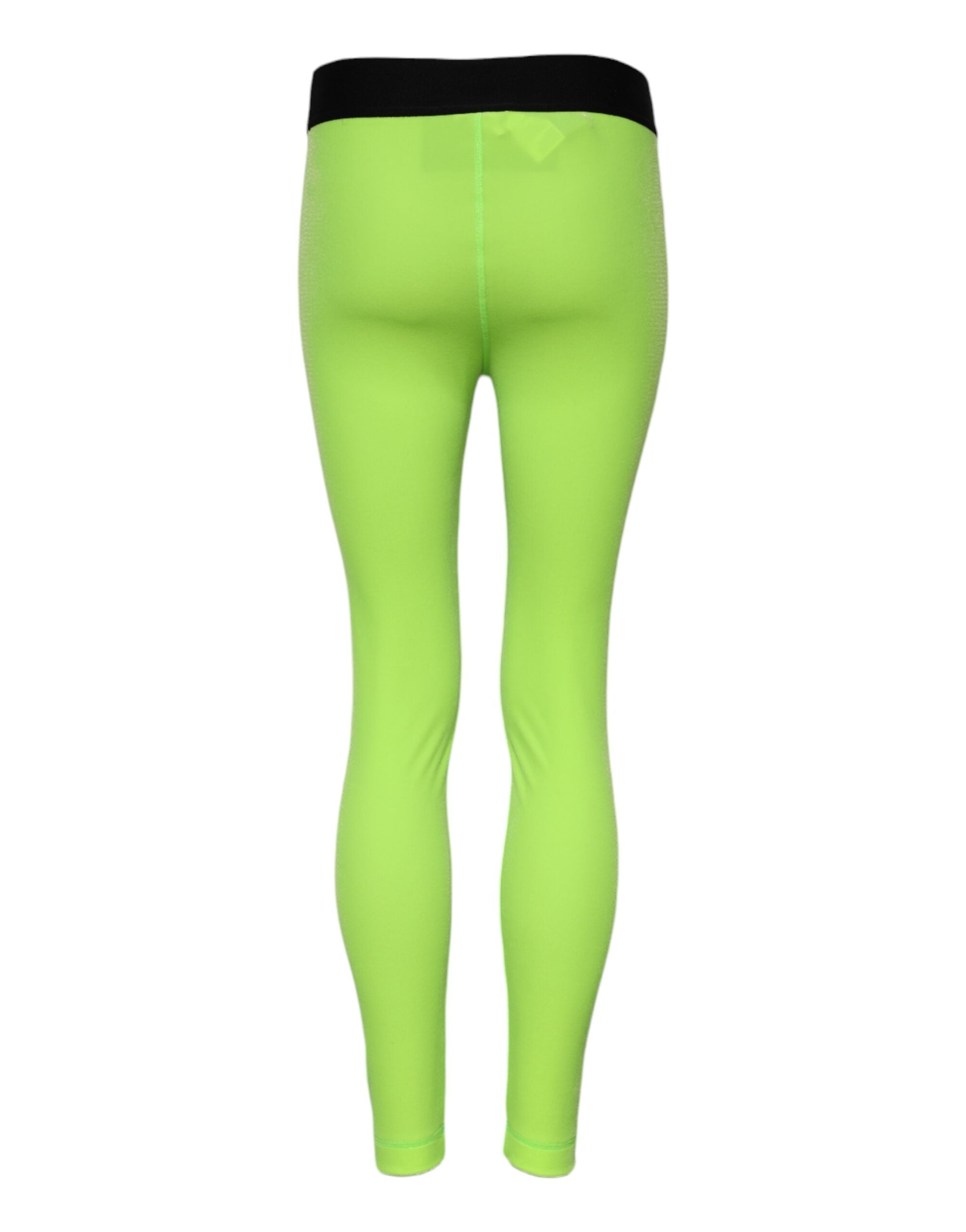 Dolce & Gabbana Green Nylon Slim Fit Leggings Pants Dolce & Gabbana