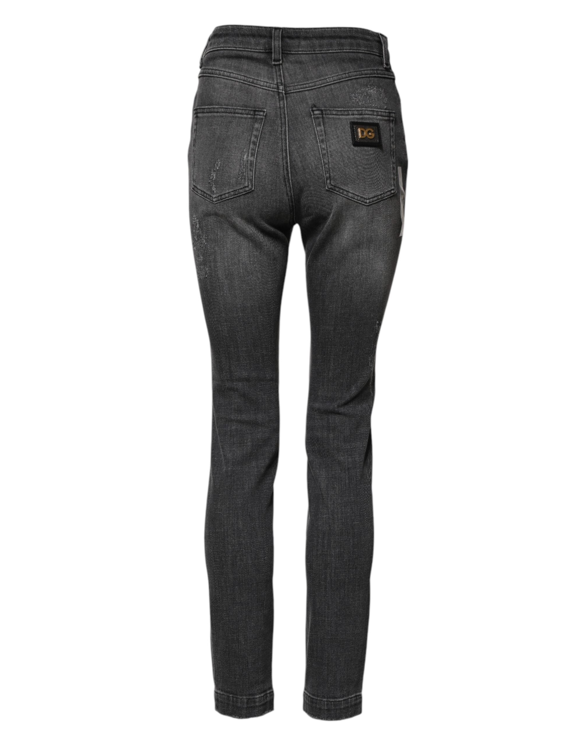 Dolce & Gabbana Dark Gray AUDREY Cotton Skinny Denim Jeans Dolce & Gabbana