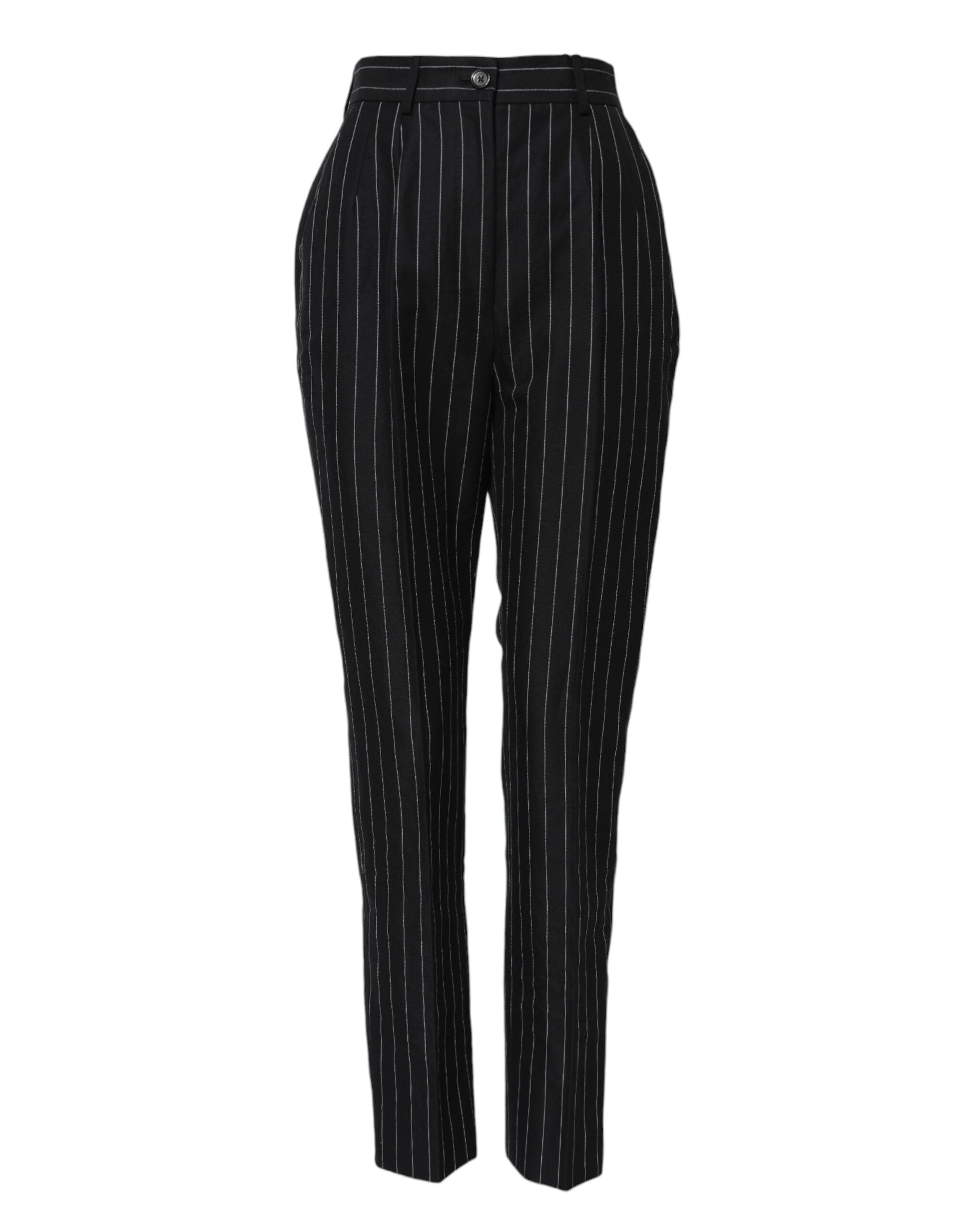 Dolce & Gabbana Black Stripes High Waist Tapered Pants Dolce & Gabbana