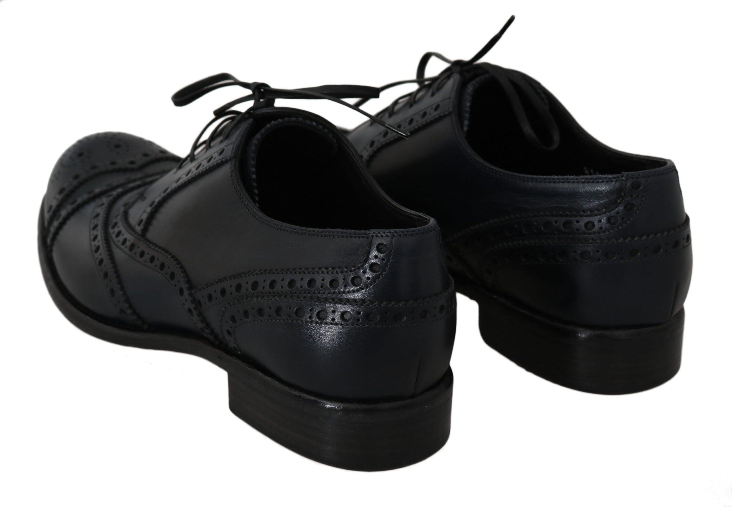 Dolce & Gabbana Dark Blue Leather Wingtip Oxford Dress Shoes Dolce & Gabbana