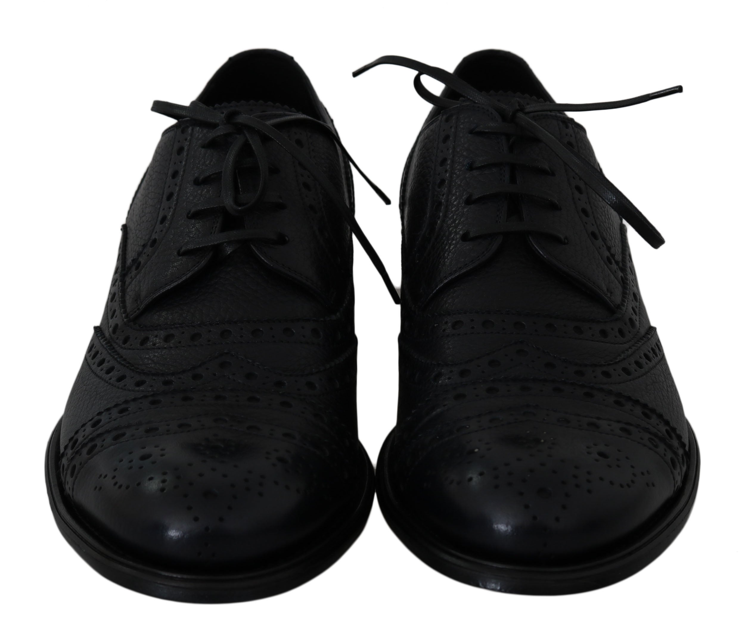 Dolce & Gabbana Blue Leather Wingtip Oxford Dress  Shoes Dolce & Gabbana