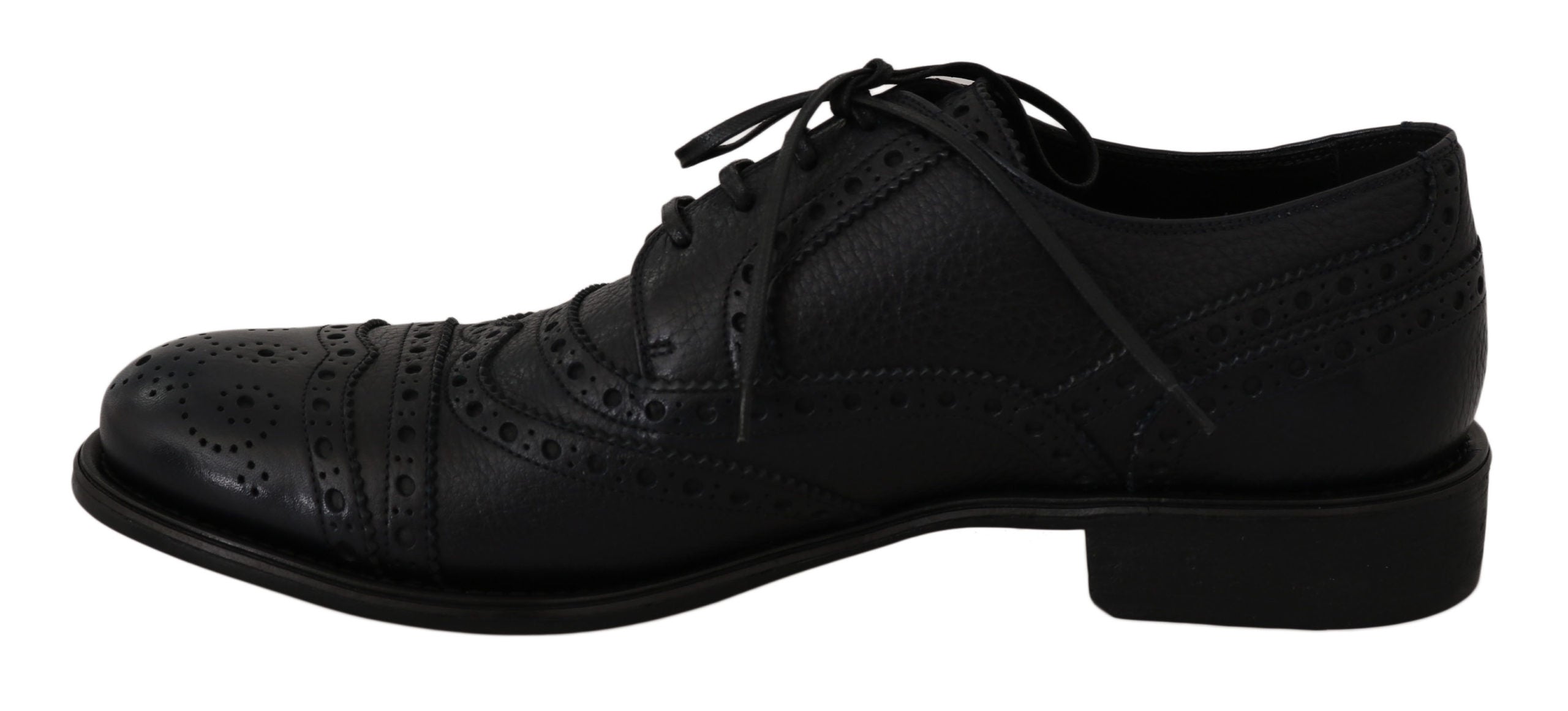 Dolce & Gabbana Blue Leather Wingtip Oxford Dress  Shoes Dolce & Gabbana