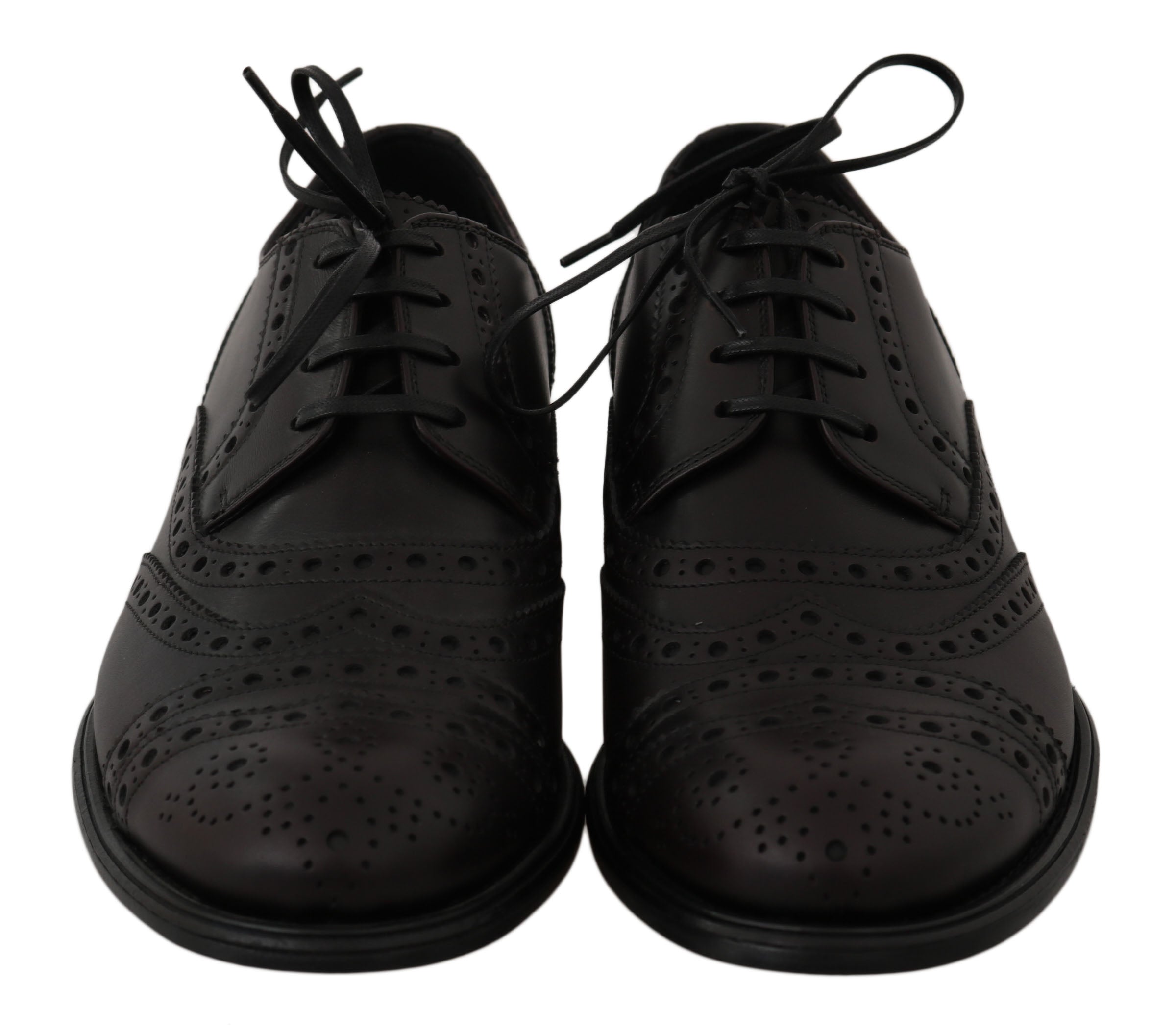 Dolce & Gabbana Black Leather Wingtip Oxford Dress  Shoes Dolce & Gabbana