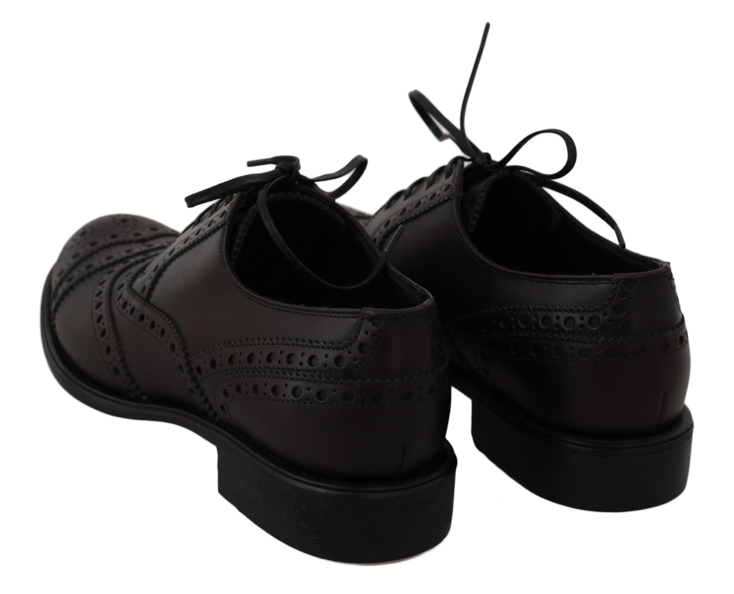 Dolce & Gabbana Black Leather Wingtip Oxford Dress  Shoes Dolce & Gabbana