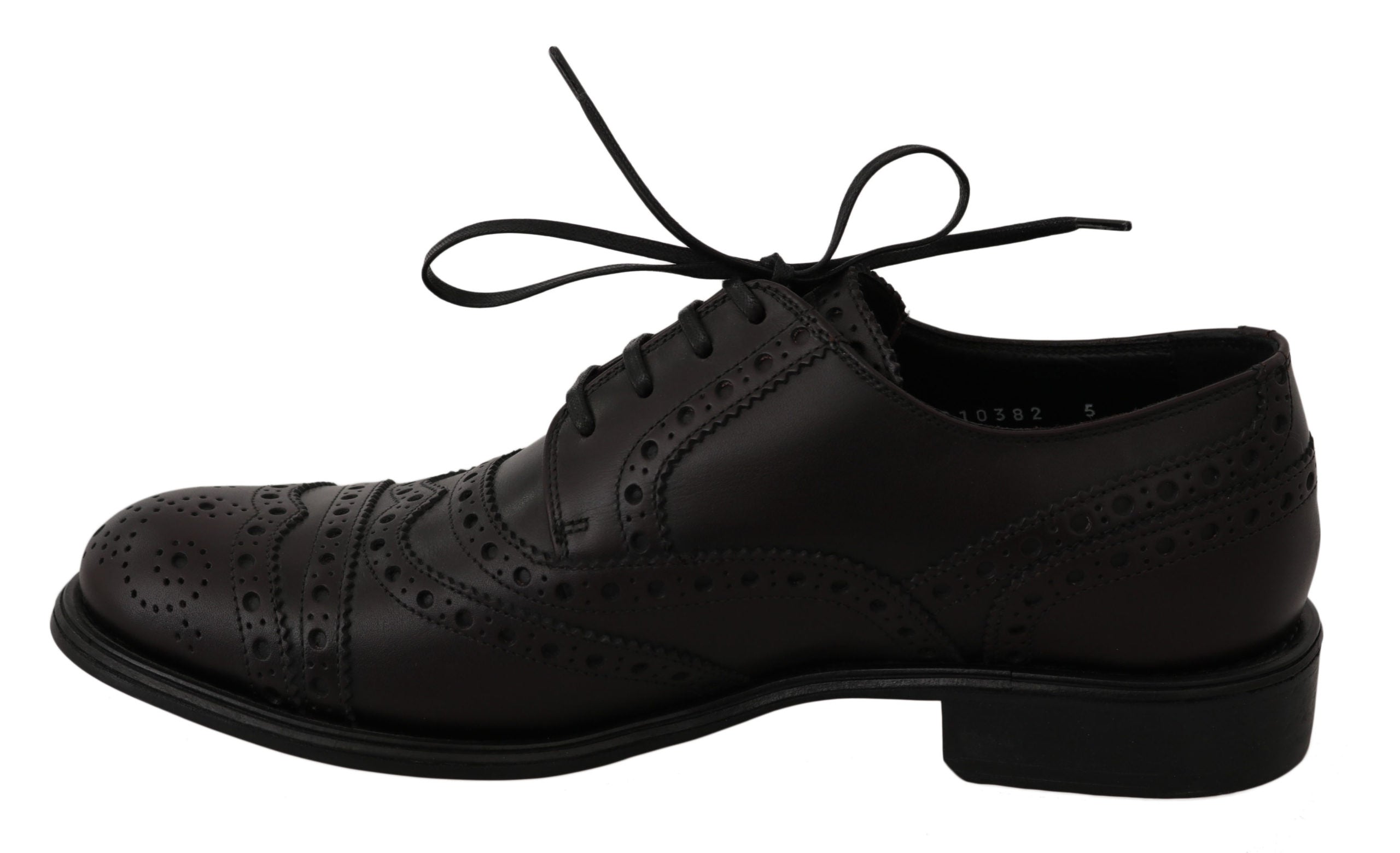 Dolce & Gabbana Black Leather Wingtip Oxford Dress  Shoes Dolce & Gabbana