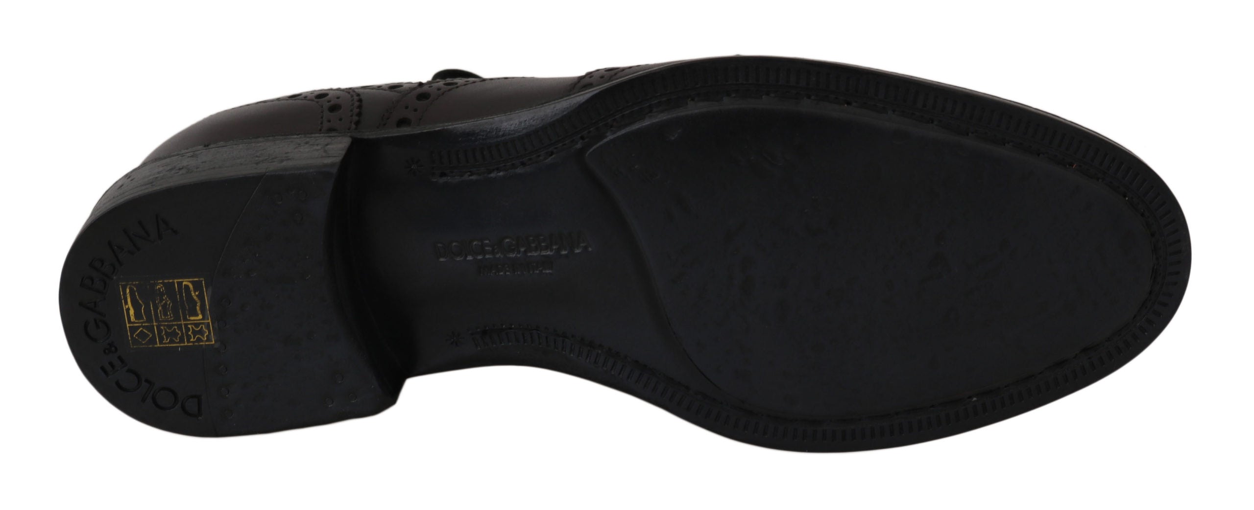 Dolce & Gabbana Black Leather Wingtip Oxford Dress  Shoes Dolce & Gabbana