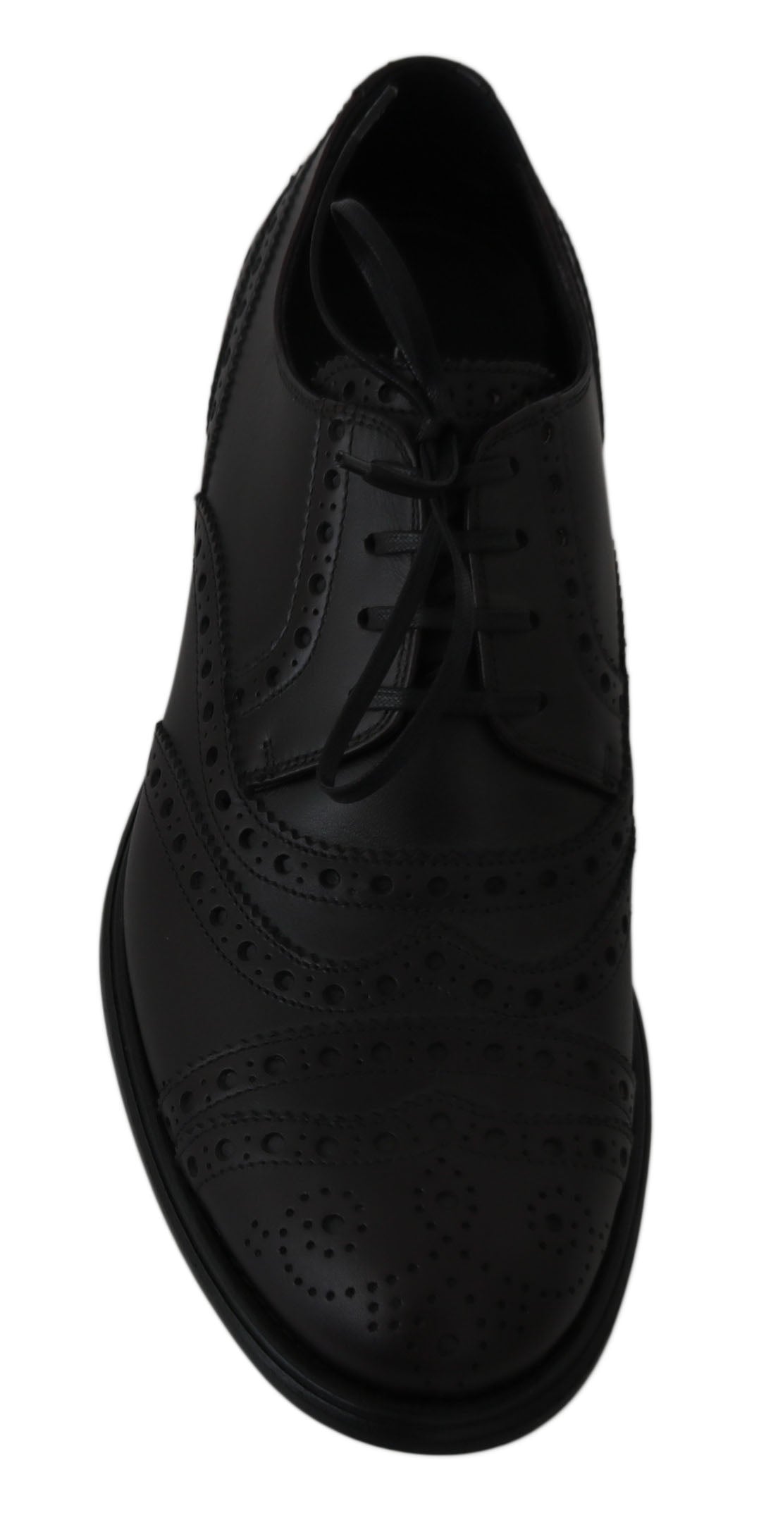 Dolce & Gabbana Black Leather Wingtip Oxford Dress  Shoes Dolce & Gabbana