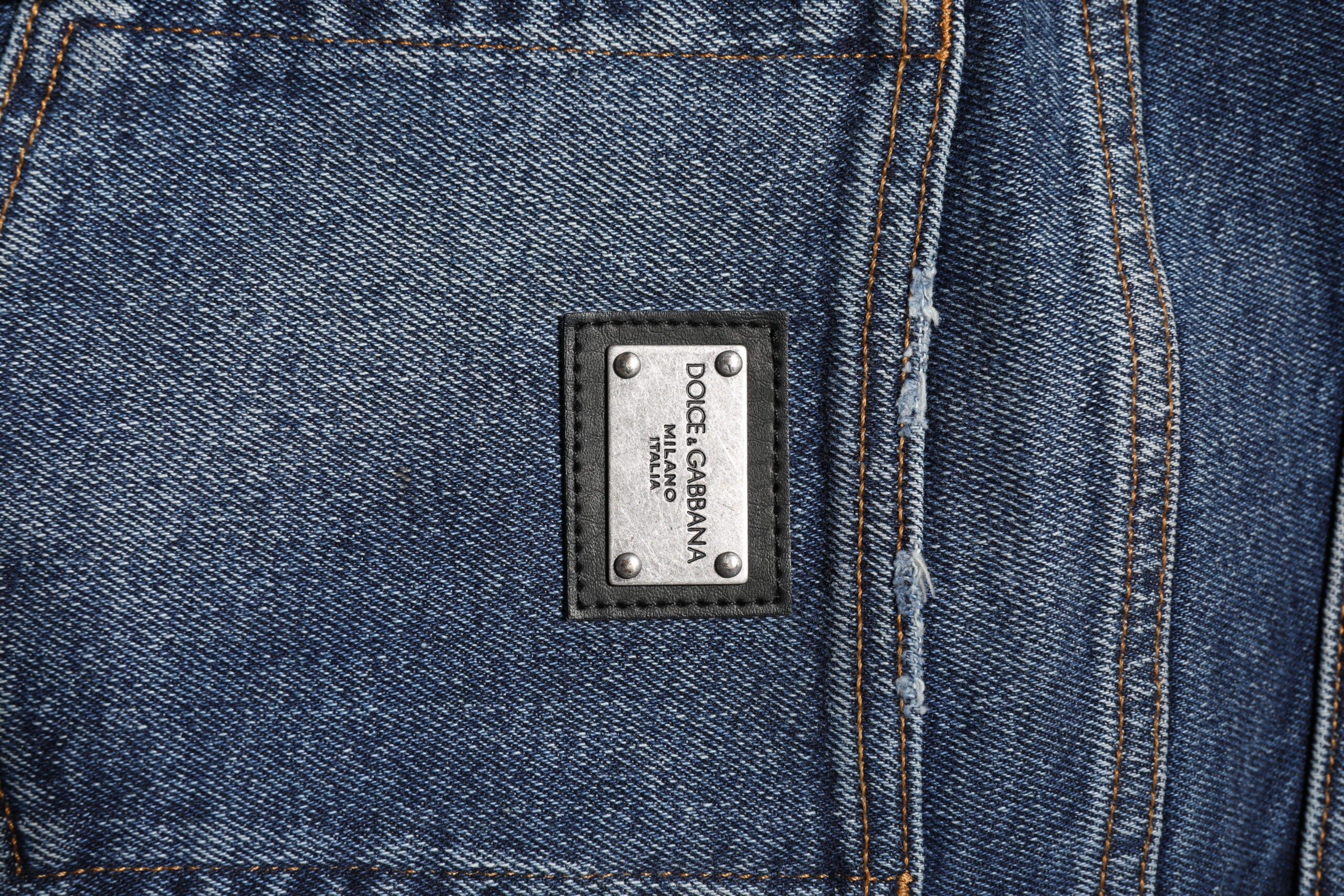 Dolce & Gabbana Blue Cotton Mid Waisted Straight Denim Jeans Dolce & Gabbana