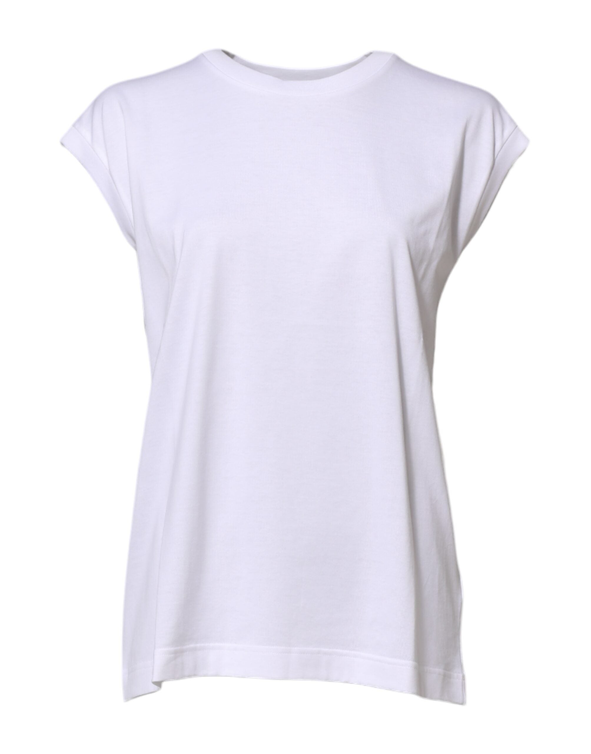 Dolce & Gabbana White Cotton Sleeveless Women Tank T-shirt Dolce & Gabbana