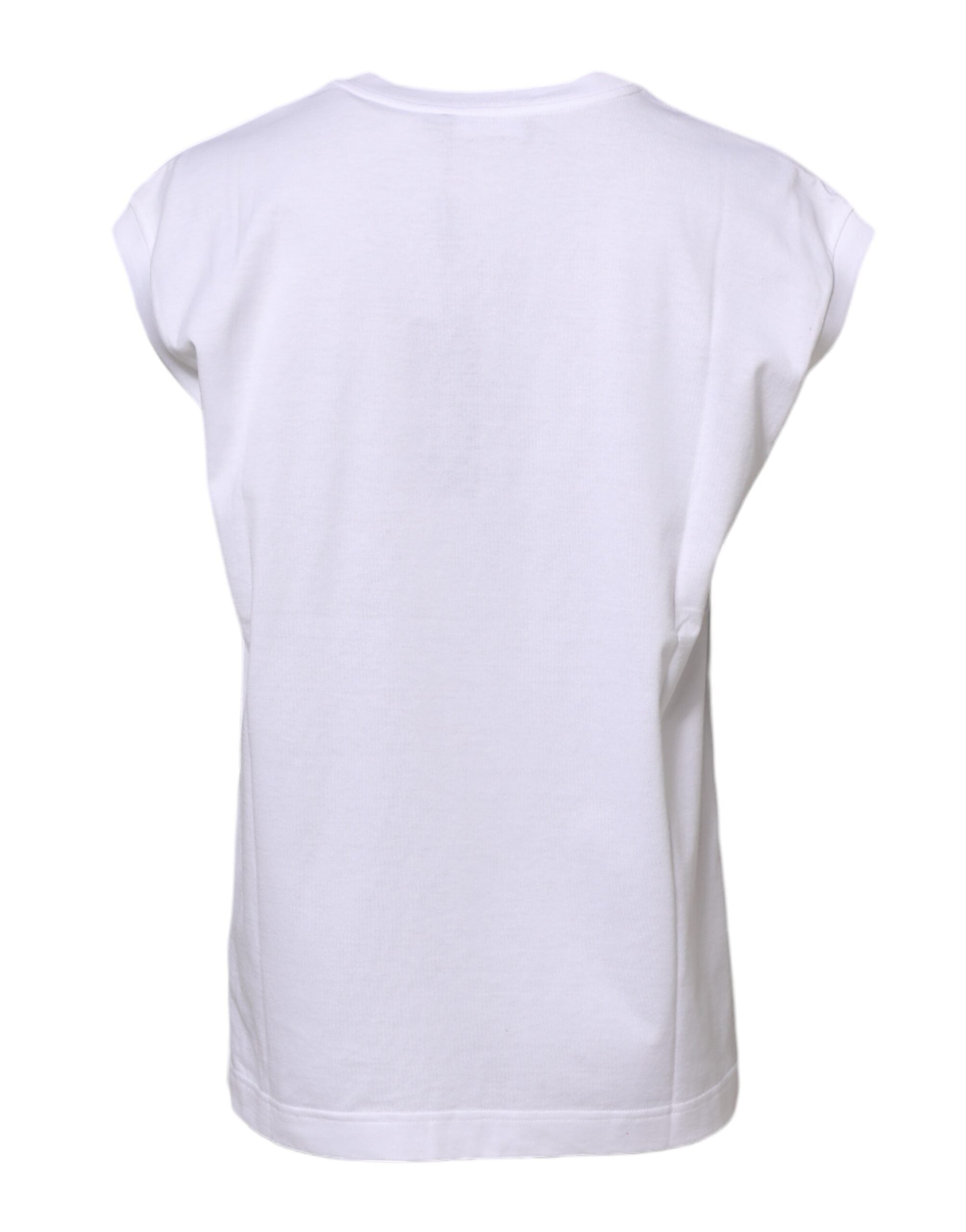 Dolce & Gabbana White Cotton Sleeveless Women Tank T-shirt Dolce & Gabbana