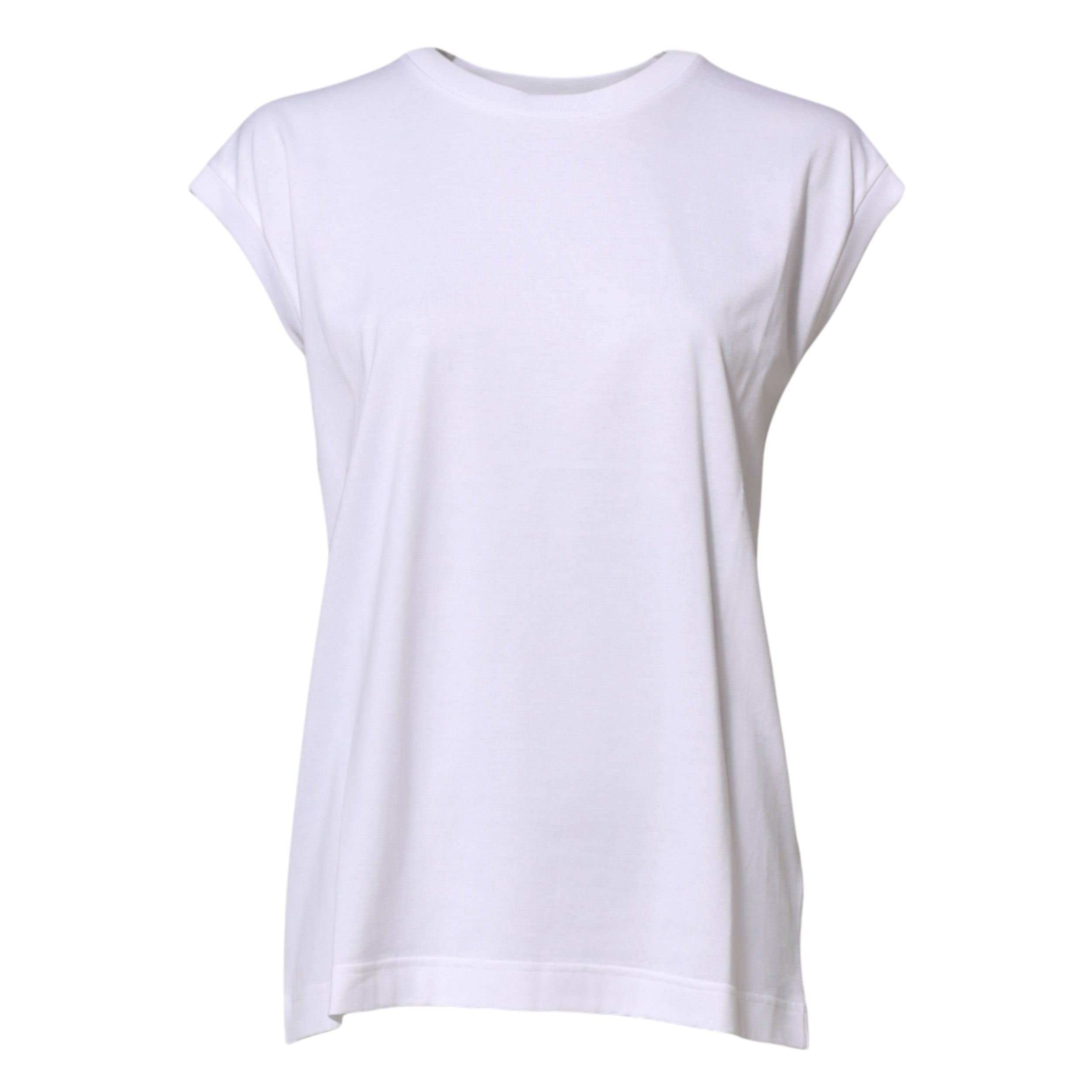 Dolce & Gabbana White Cotton Sleeveless Women Tank T-shirt Dolce & Gabbana
