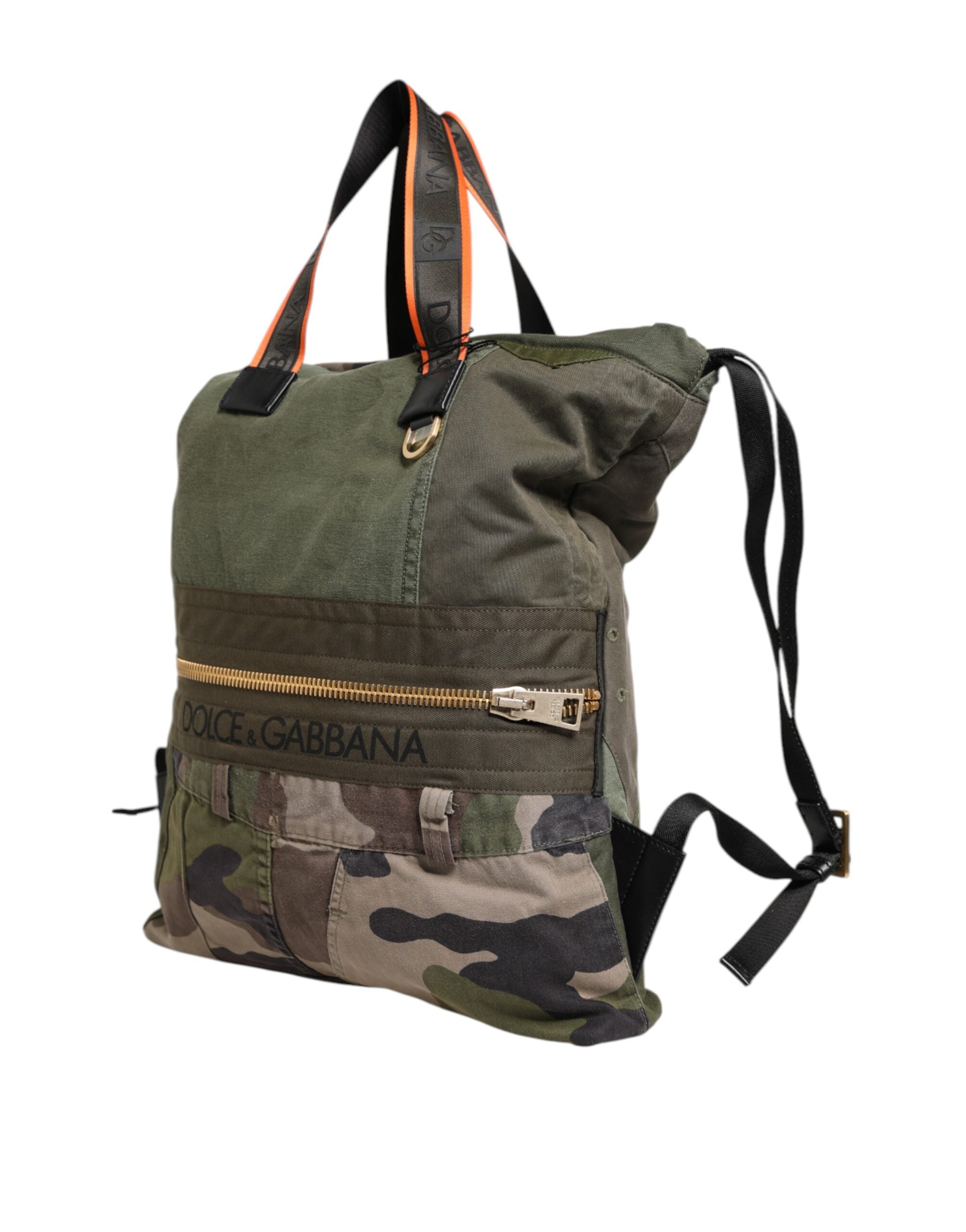 Dolce & Gabbana Military Green Patchwork Rucksack Backpack Bag Dolce & Gabbana