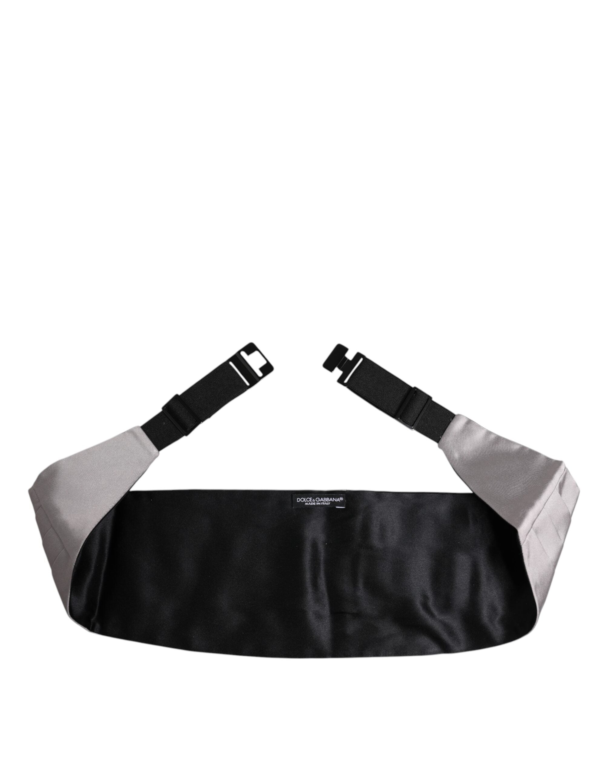 Dolce & Gabbana Gray Men 100% Silk Belt Wide Waist Cummerbund Dolce & Gabbana
