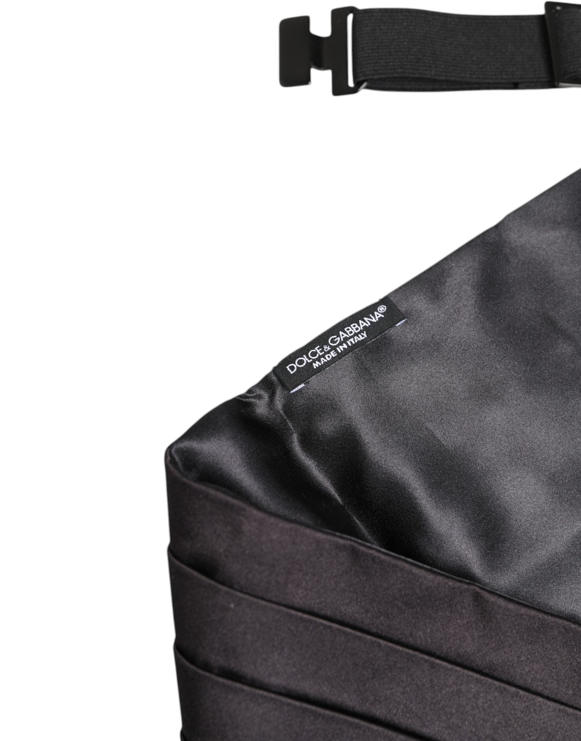 Dolce & Gabbana Black Men 100% Silk Belt Wide Waist Cummerbund Dolce & Gabbana