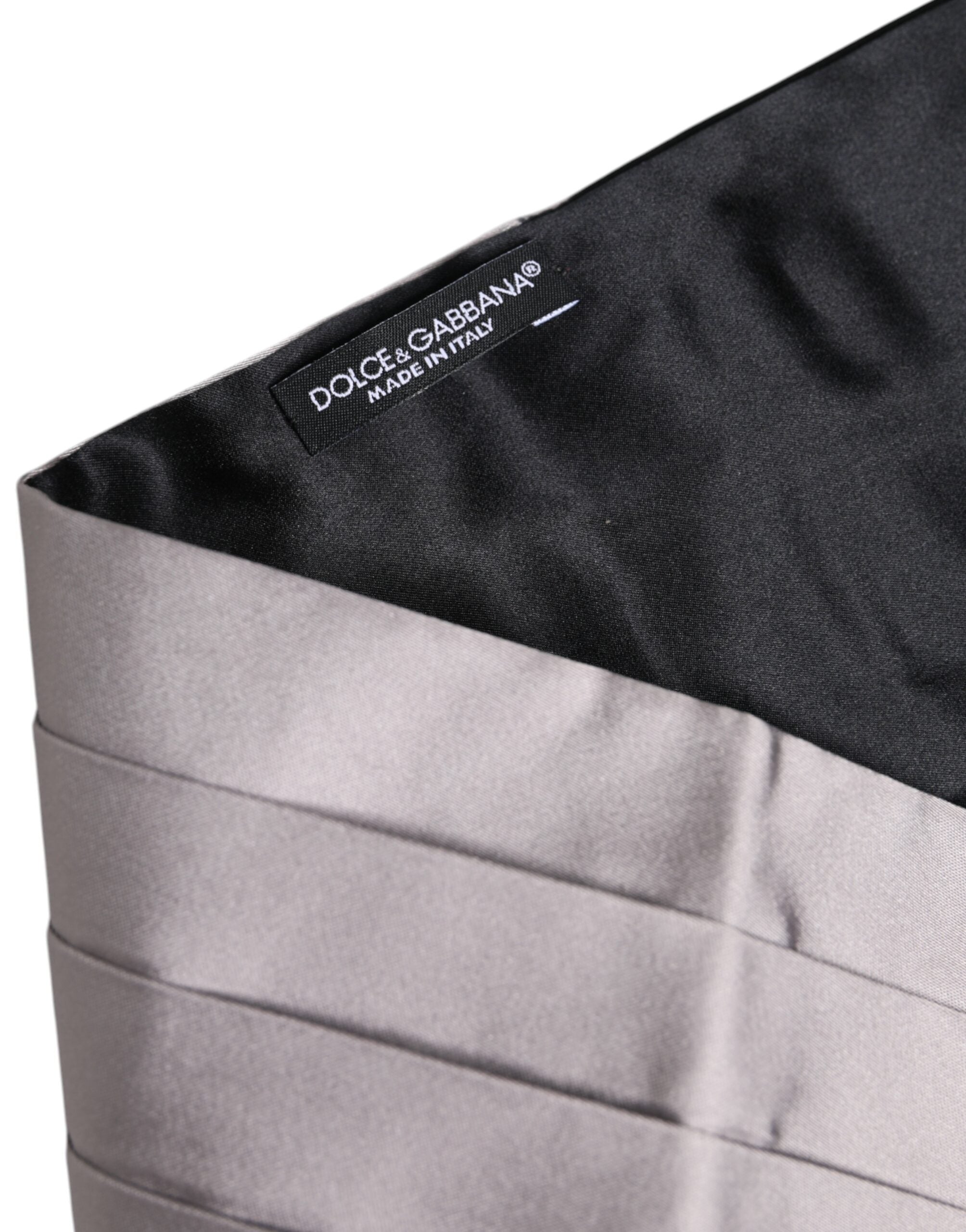 Dolce & Gabbana Gray Men 100% Silk Belt Wide Waist Cummerbund Dolce & Gabbana