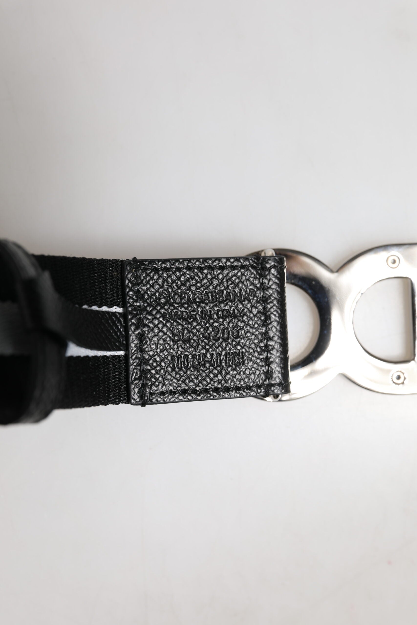 Dolce & Gabbana Black Cotton Metal DG Logo Gold Buckle Belt Dolce & Gabbana