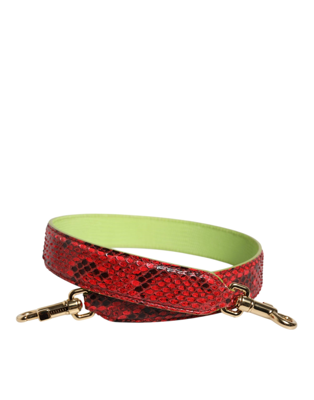 Dolce & Gabbana Red Exotic Leather Handbag Accessory Shoulder Strap