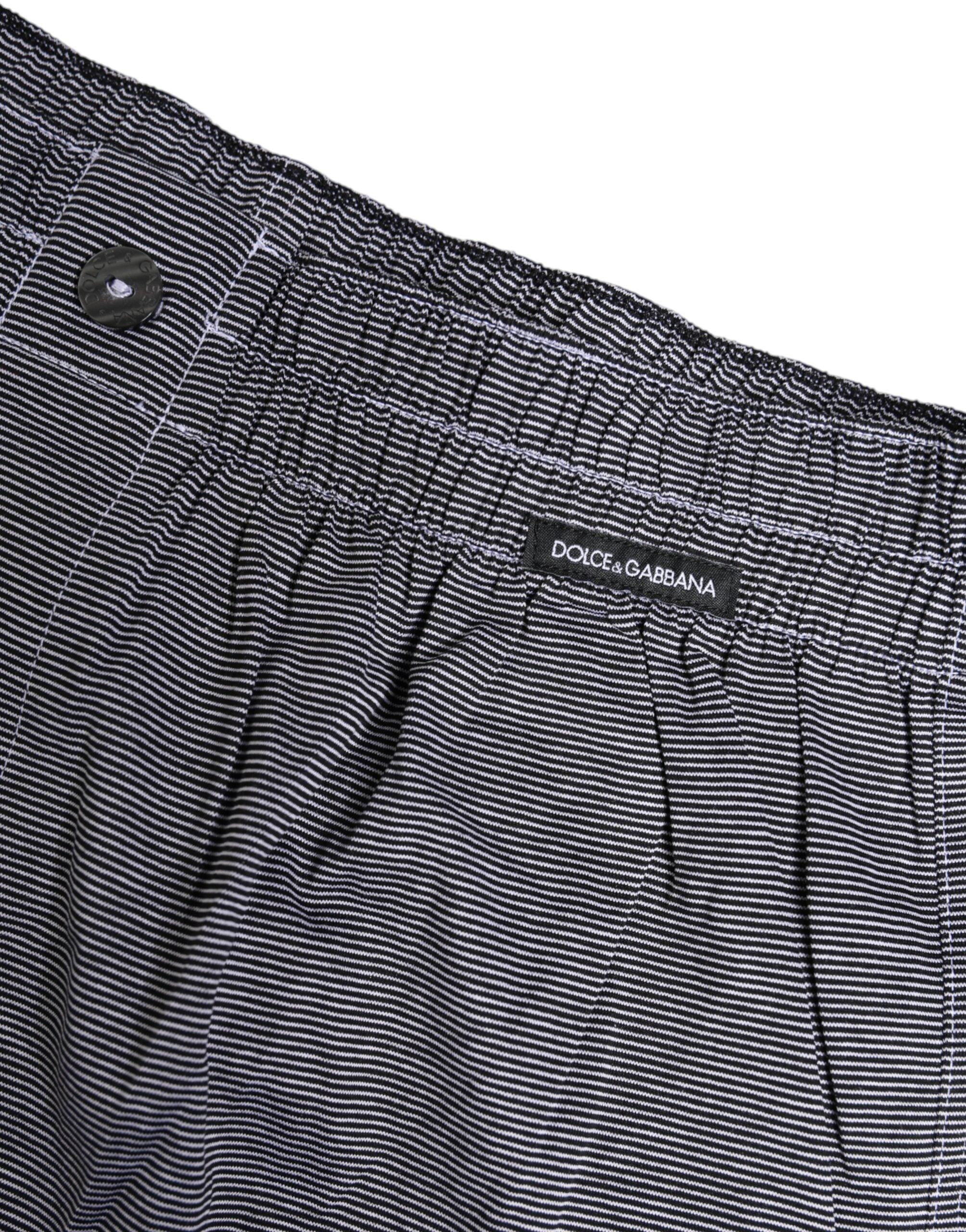 Dolce & Gabbana Gray Striped Cotton Regular Boxer Underwear Dolce & Gabbana
