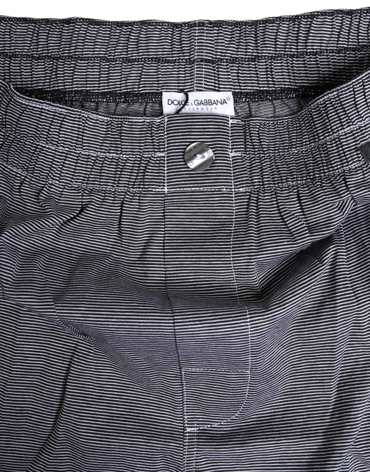 Dolce & Gabbana Gray Striped Cotton Regular Boxer Underwear