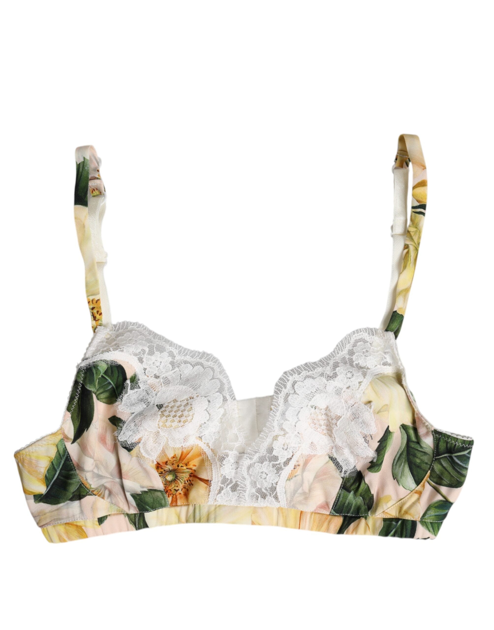 Dolce & Gabbana Multicolor Floral Print Non Wire Bra Underwear Dolce & Gabbana