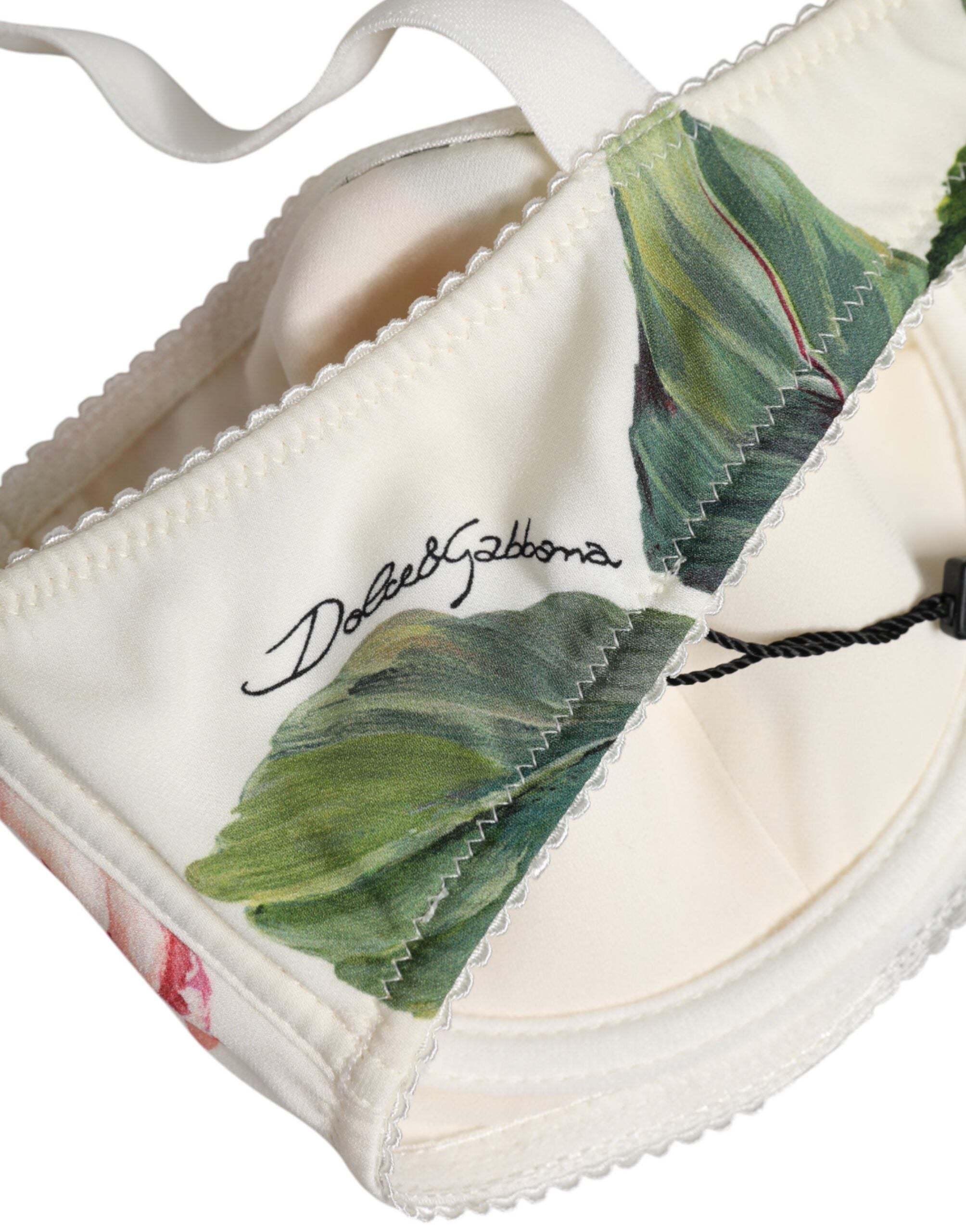 Dolce & Gabbana White Floral Balconette Underwired Bra Underwear Dolce & Gabbana