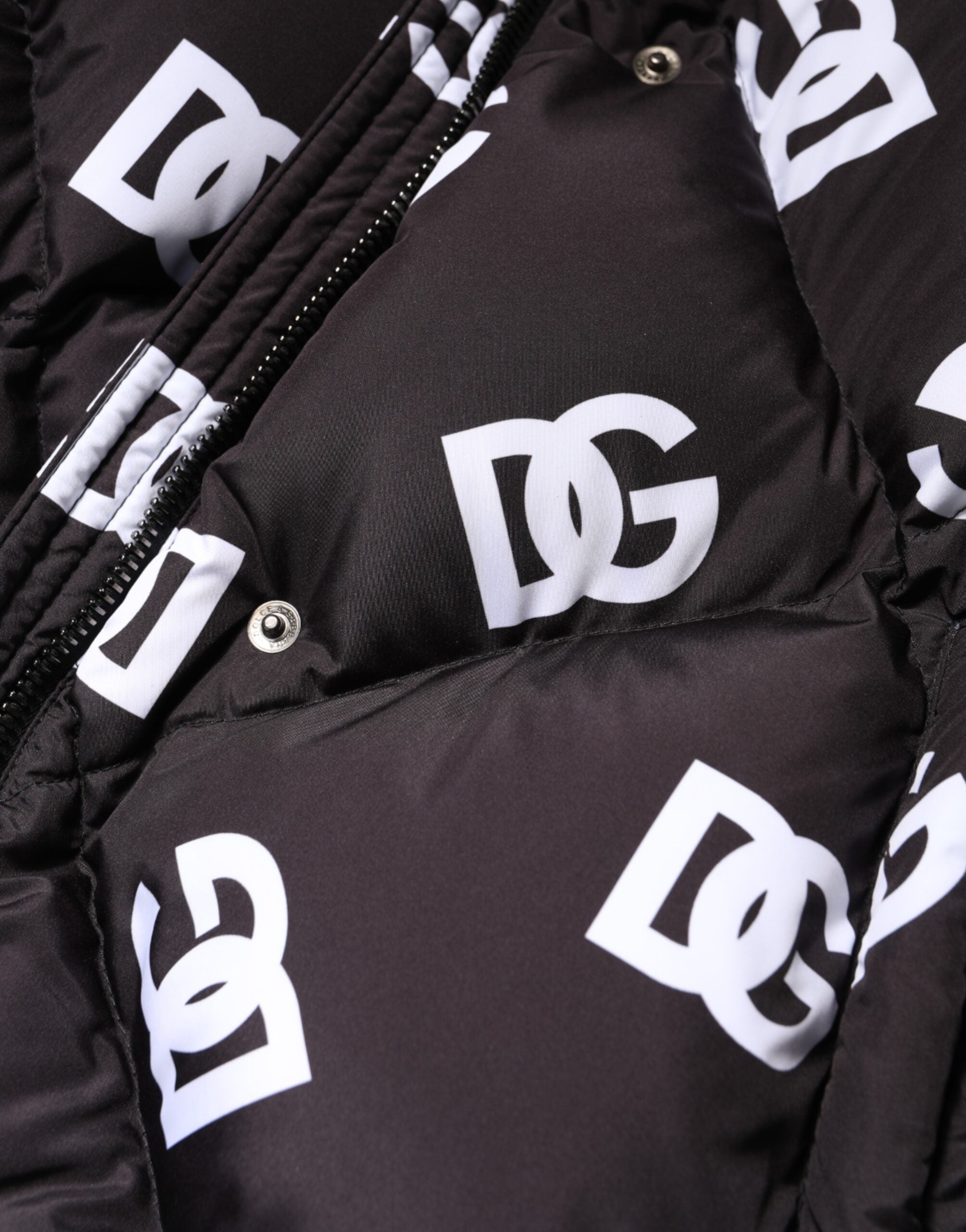 Dolce & Gabbana Black DG Mania Puffer Quilted Long Coat Jacket Dolce & Gabbana