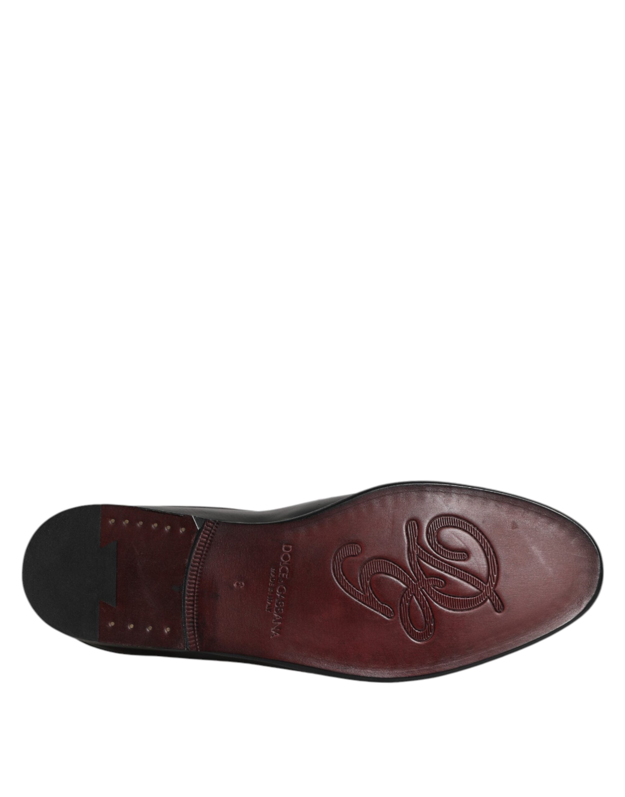 Dolce & Gabbana Black Calfskin Leather Slip On Loafers Shoes Dolce & Gabbana