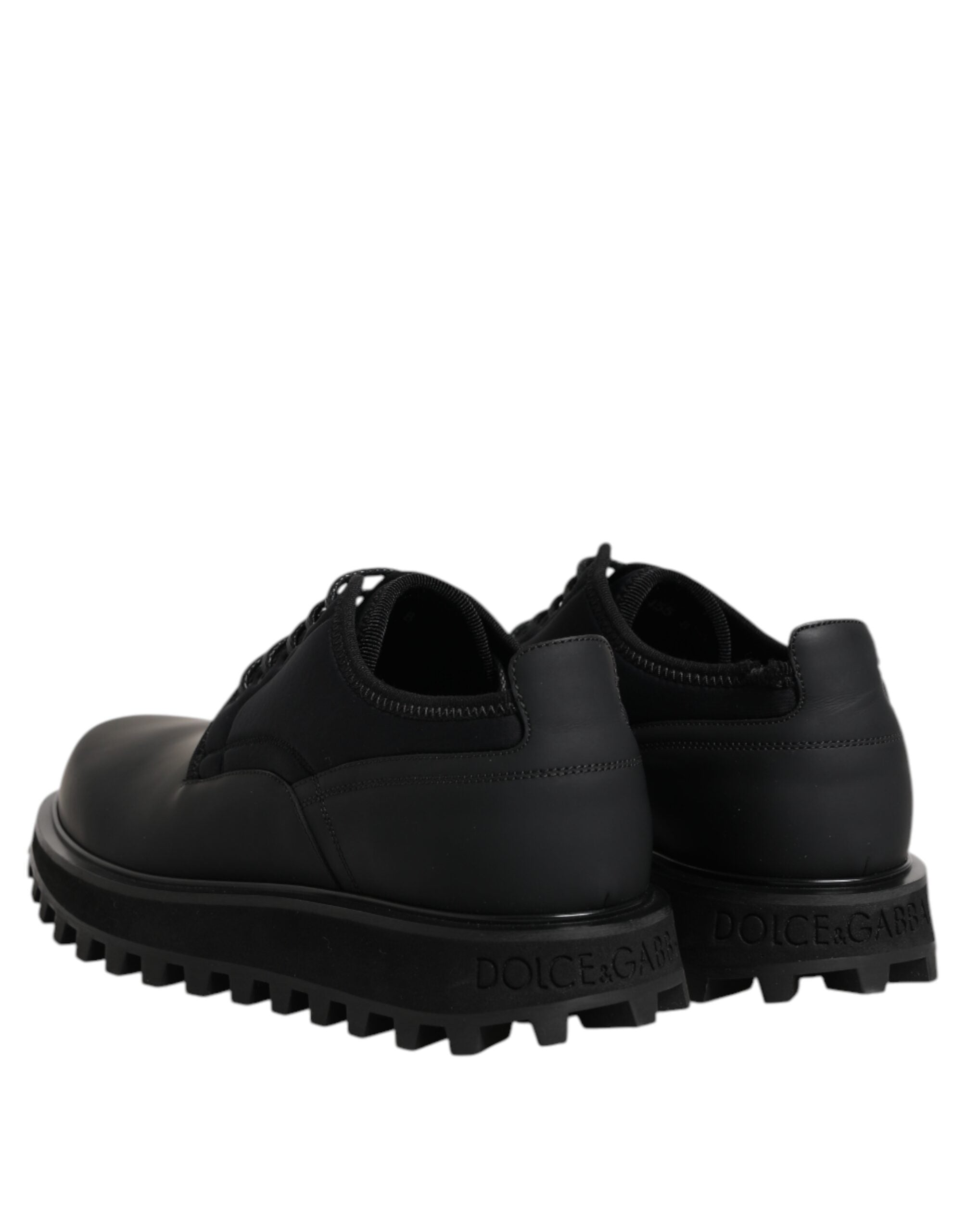 Dolce & Gabbana Black Leather Lace Up Trekking Dress Shoes Dolce & Gabbana
