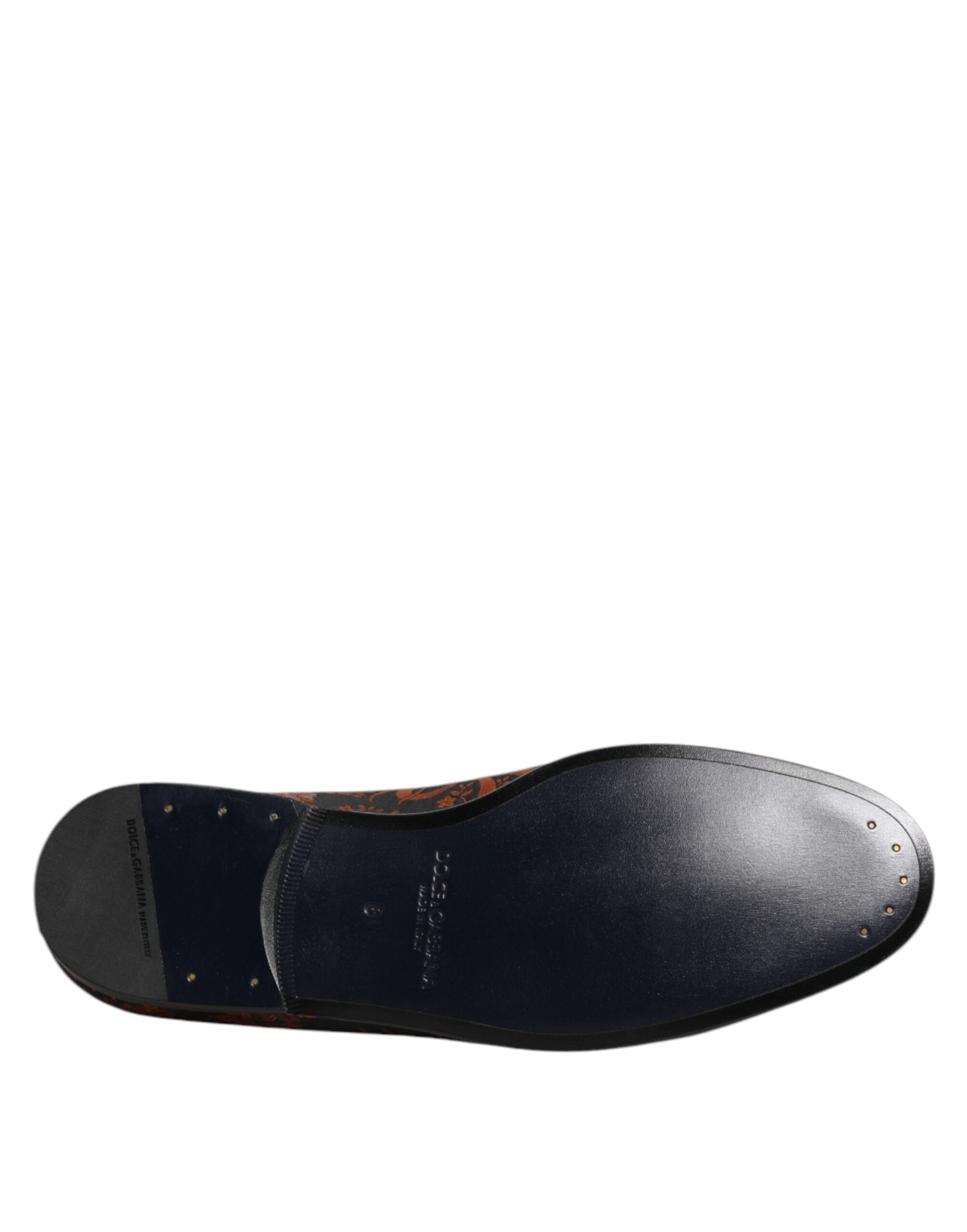 Dolce & Gabbana Black Jacquard Polyester Slip On Loafers Shoes Dolce & Gabbana