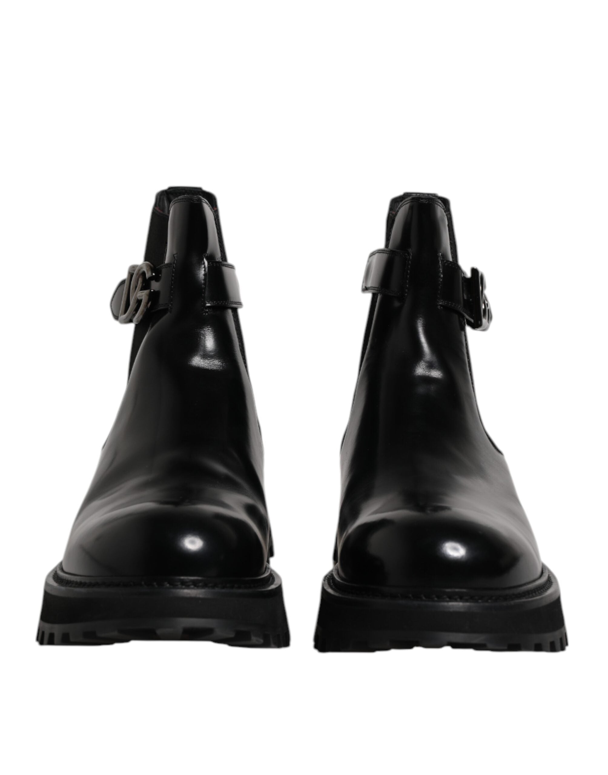 Dolce & Gabbana Black Belted DG Logo Men Chelsea Boots Shoes Dolce & Gabbana
