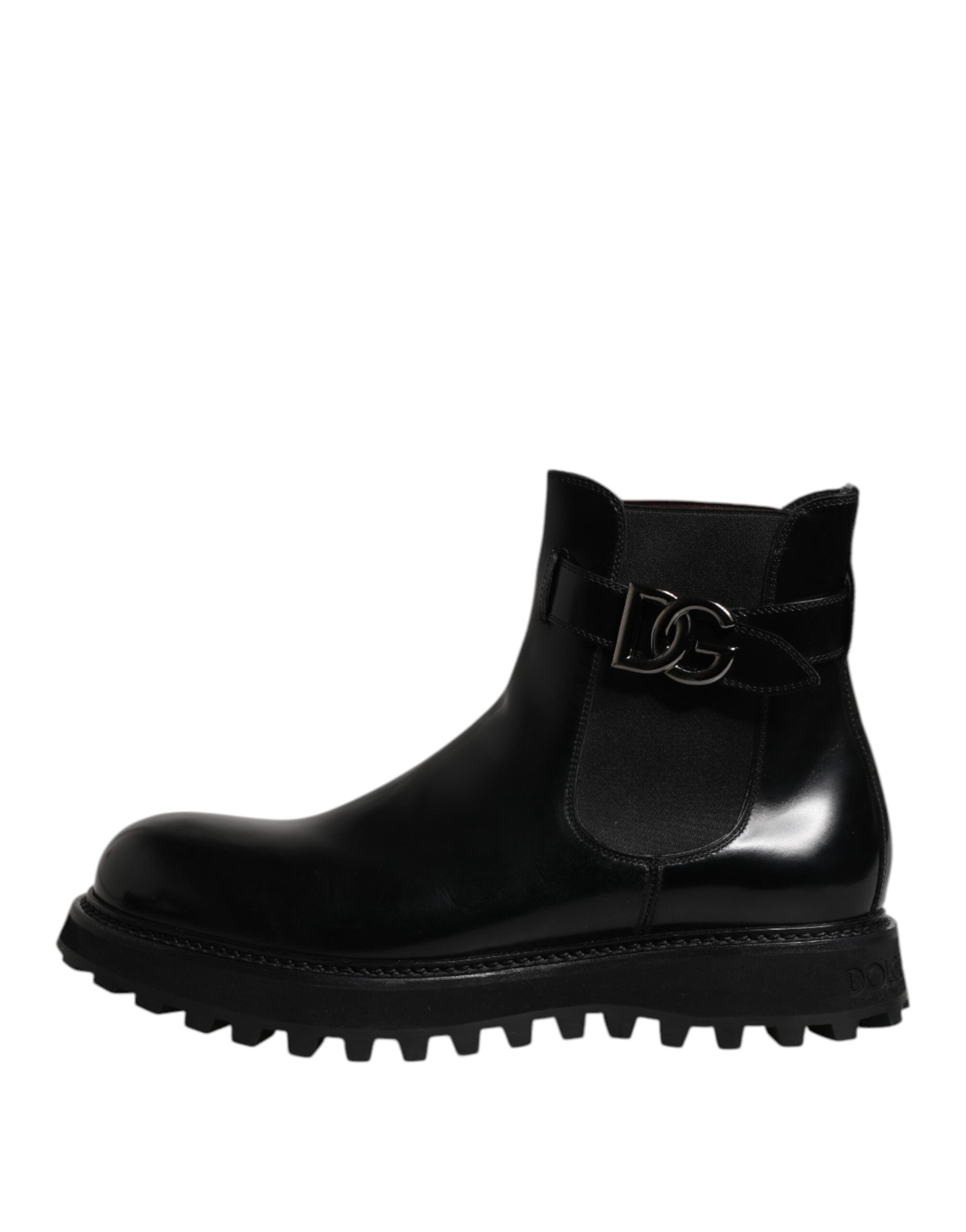Dolce & Gabbana Black Belted DG Logo Men Chelsea Boots Shoes Dolce & Gabbana
