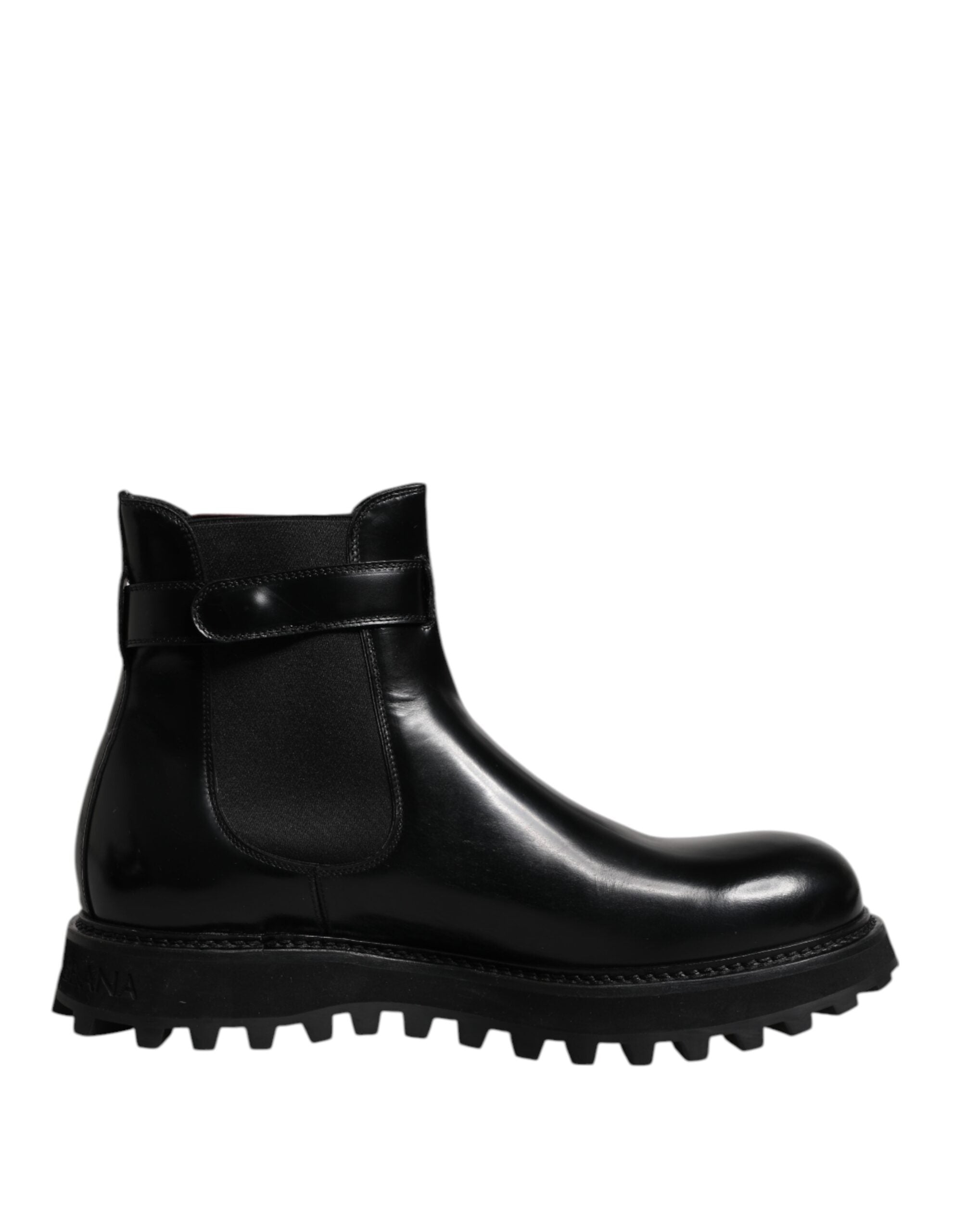Dolce & Gabbana Black Belted DG Logo Men Chelsea Boots Shoes Dolce & Gabbana