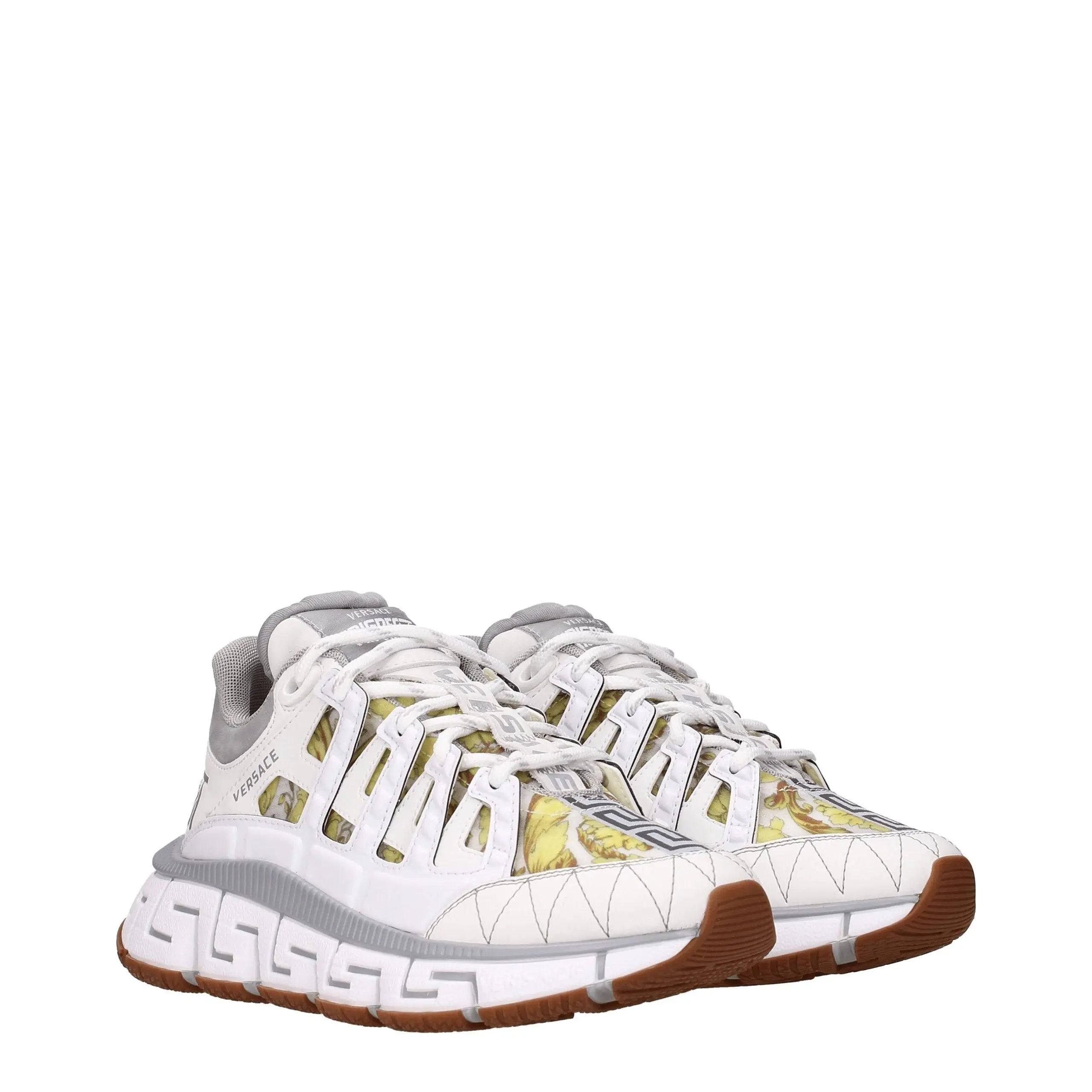 Versace White Leather Athletic Sneakers Versace