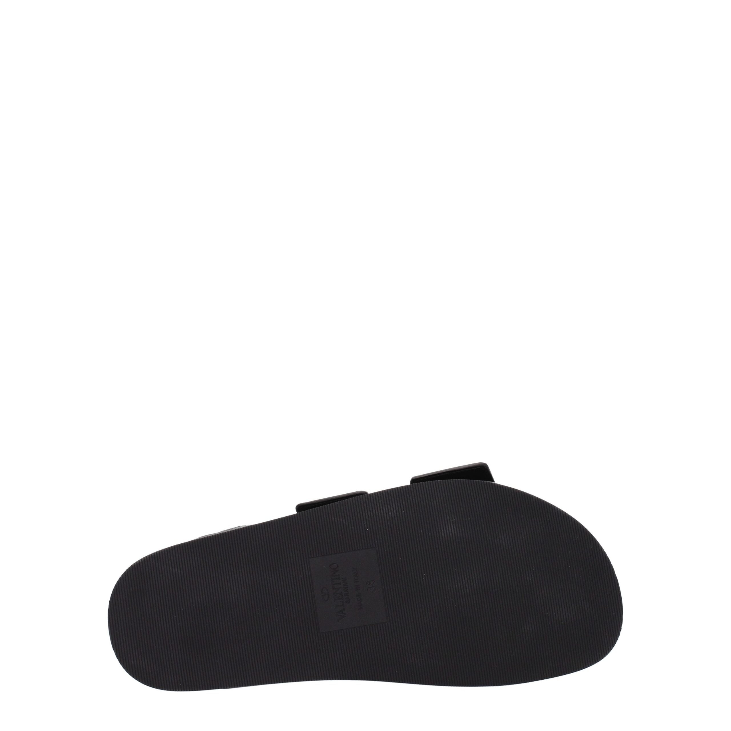 Valentino Garavani Black Leather Slippers