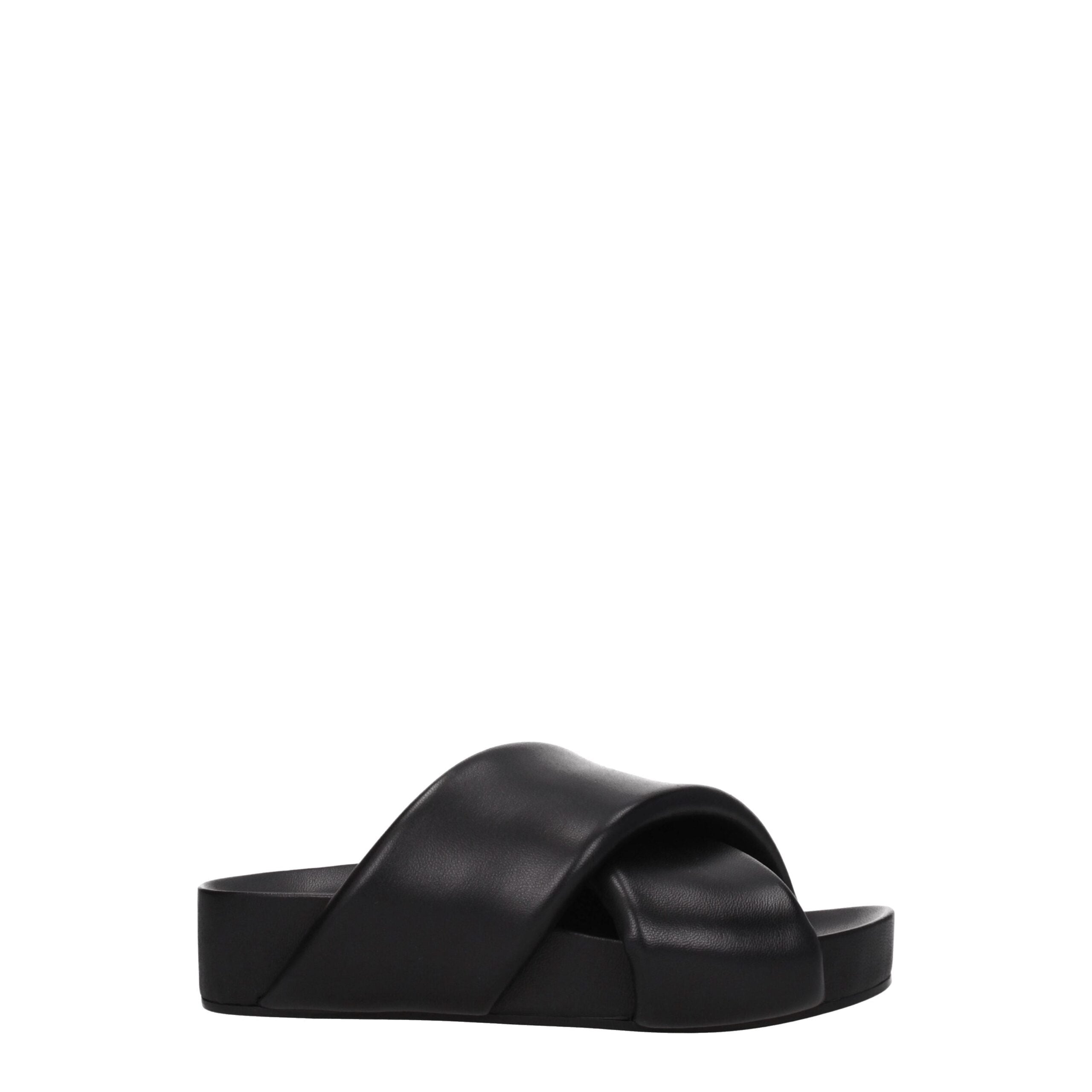 Jil Sander Black Leather Slippers Jil Sander