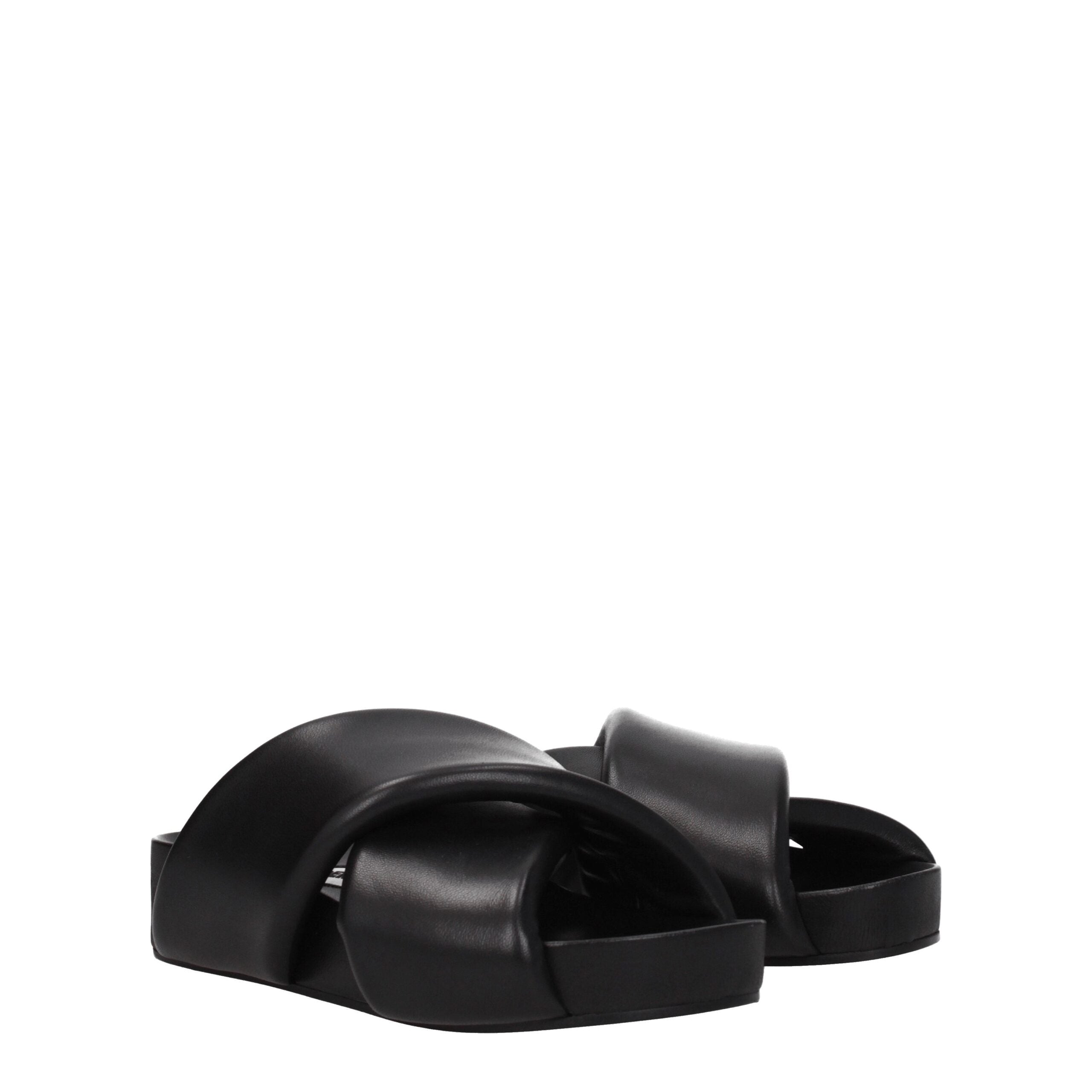 Jil Sander Black Leather Slippers Jil Sander