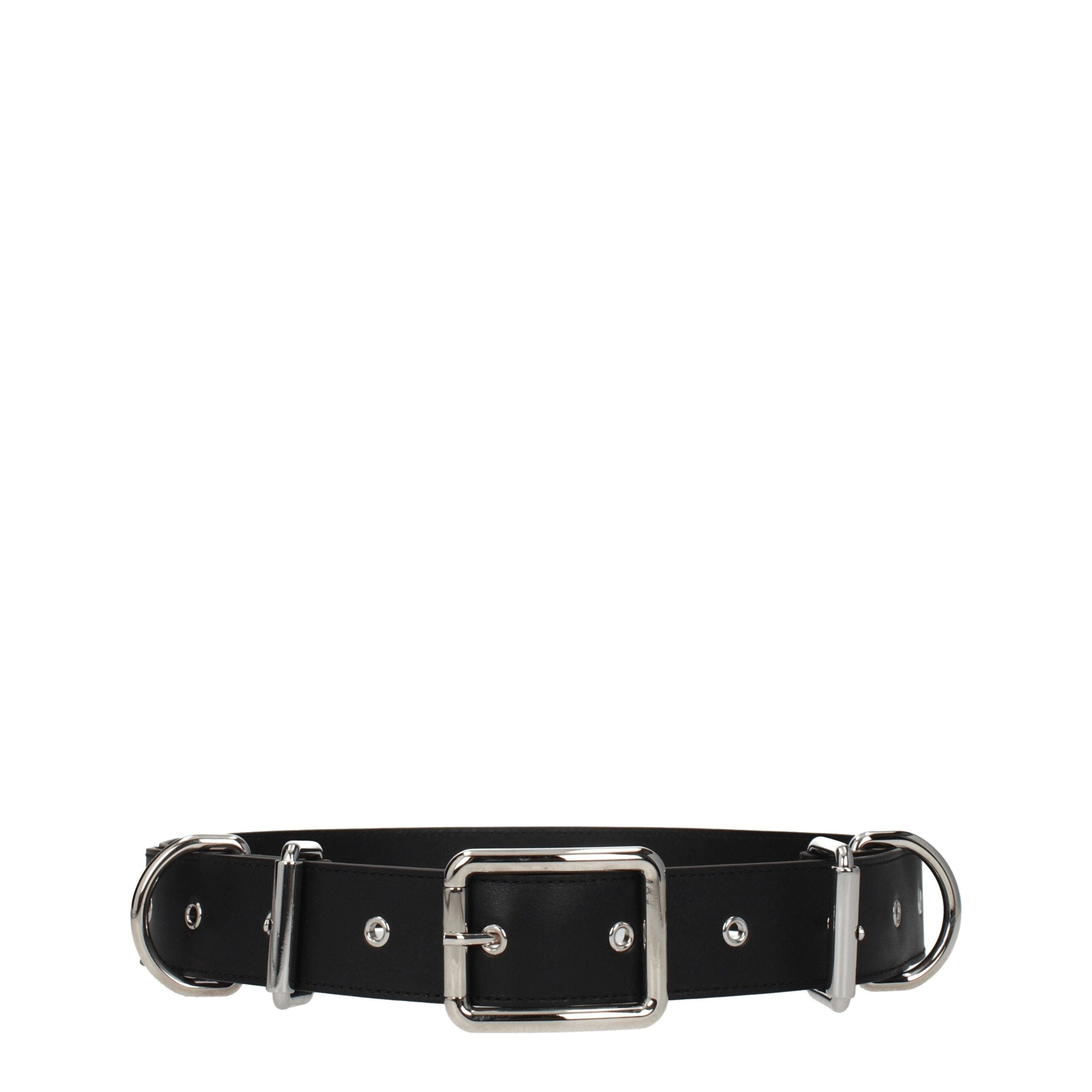 Moschino Black Leather Belt Moschino